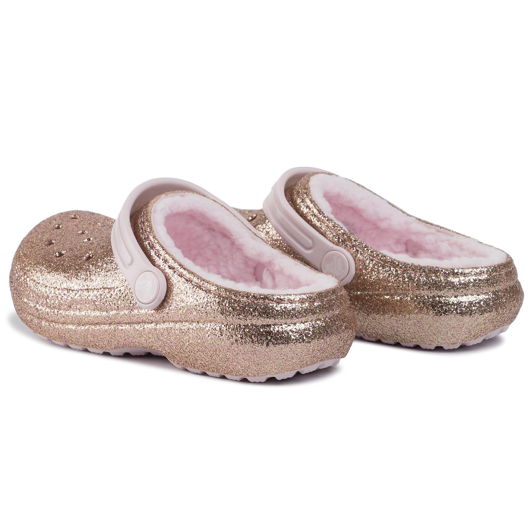 Crocs Șlapi Classic Glitter Lined Clog K 205937 Auriu - Pled.ro