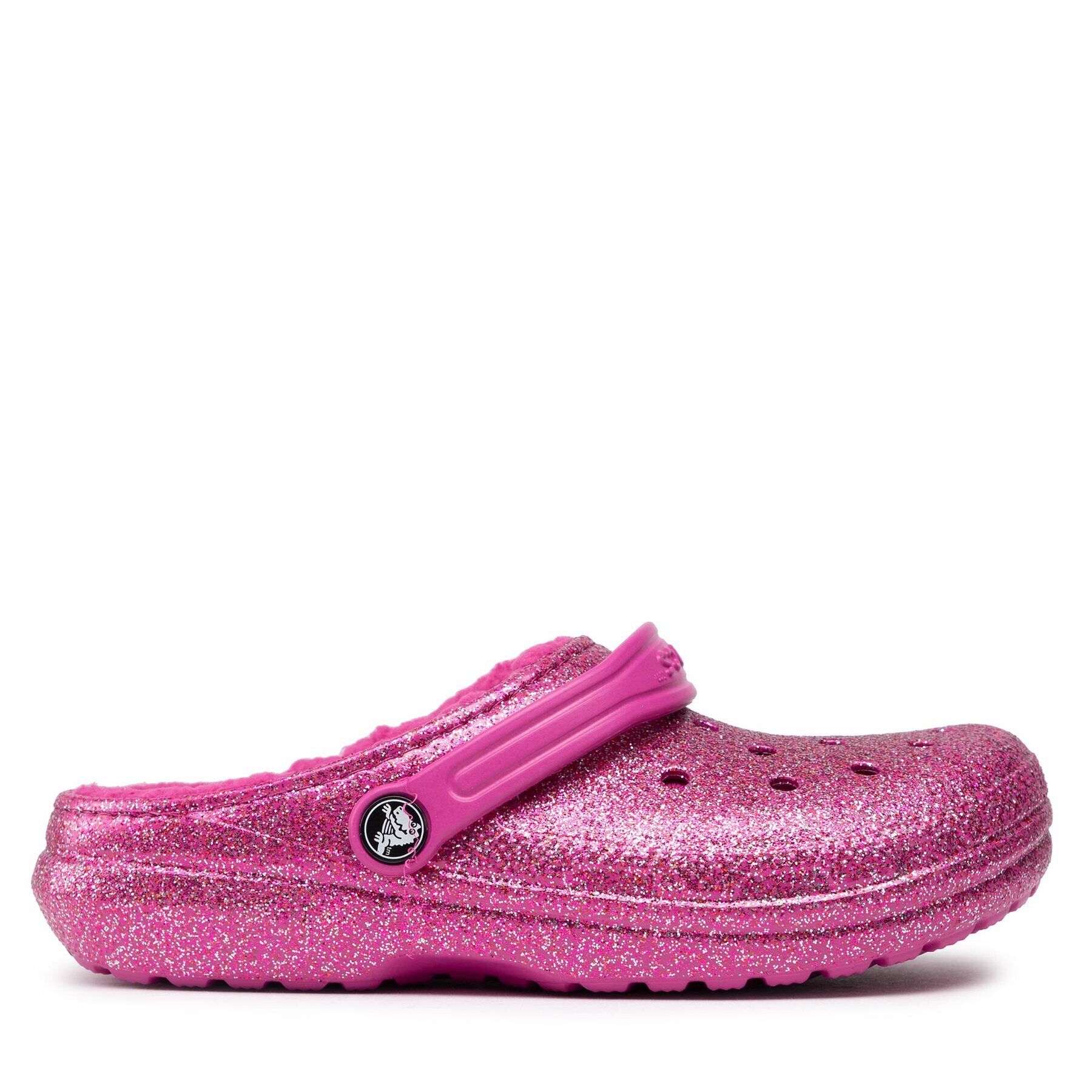 Crocs Șlapi Classic Lined Glitter Clog K 207462 Roz - Pled.ro