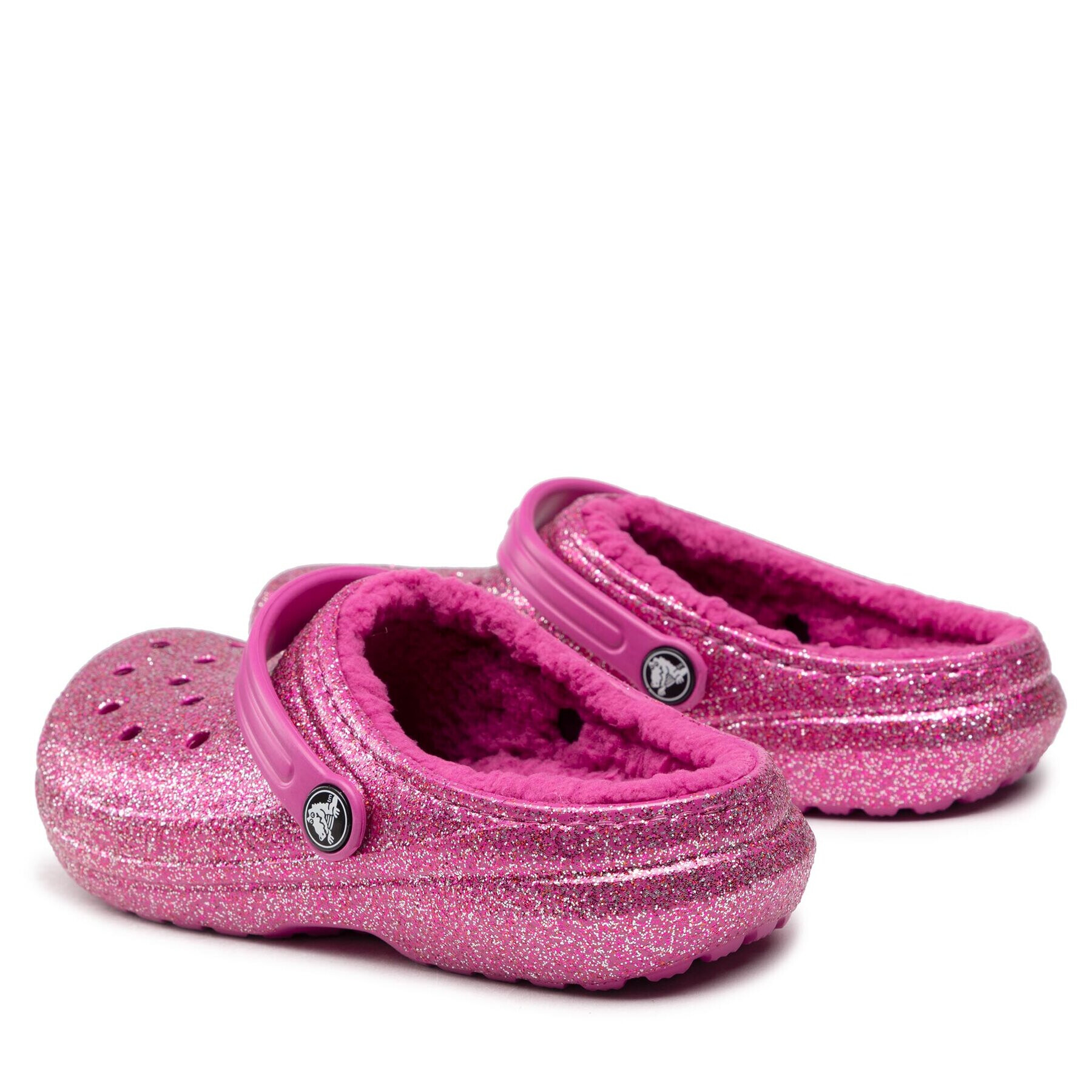 Crocs Șlapi Classic Lined Glitter Clog K 207462 Roz - Pled.ro