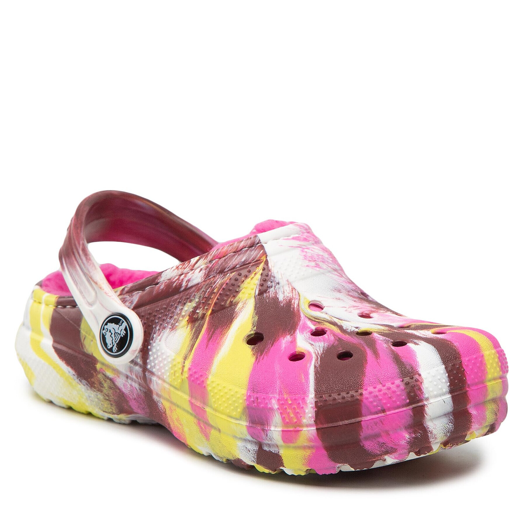 Crocs Șlapi Classic Lined Marbled Cgk 207773 Roz - Pled.ro