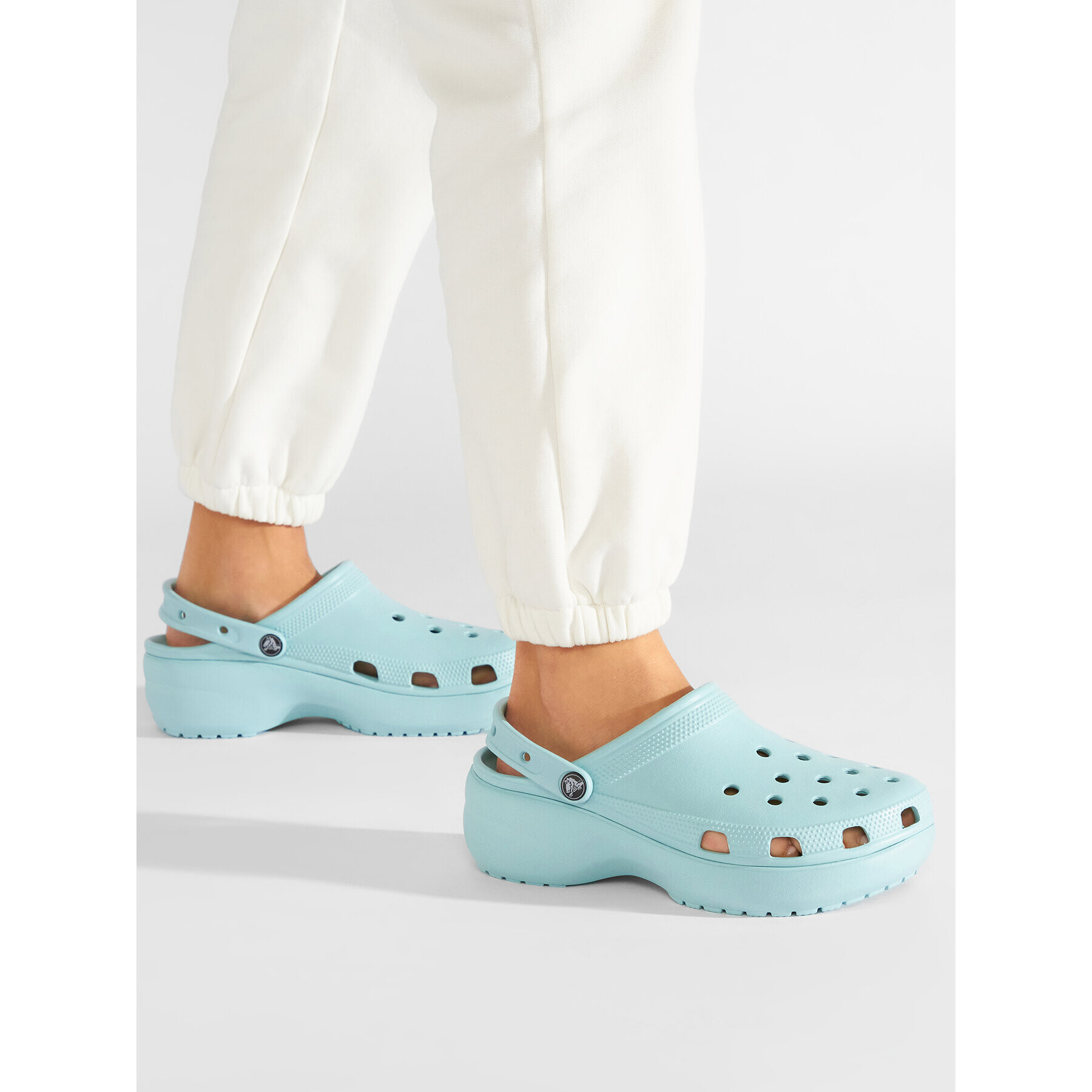 Crocs Șlapi Classic Platform Clog 206750 Verde - Pled.ro