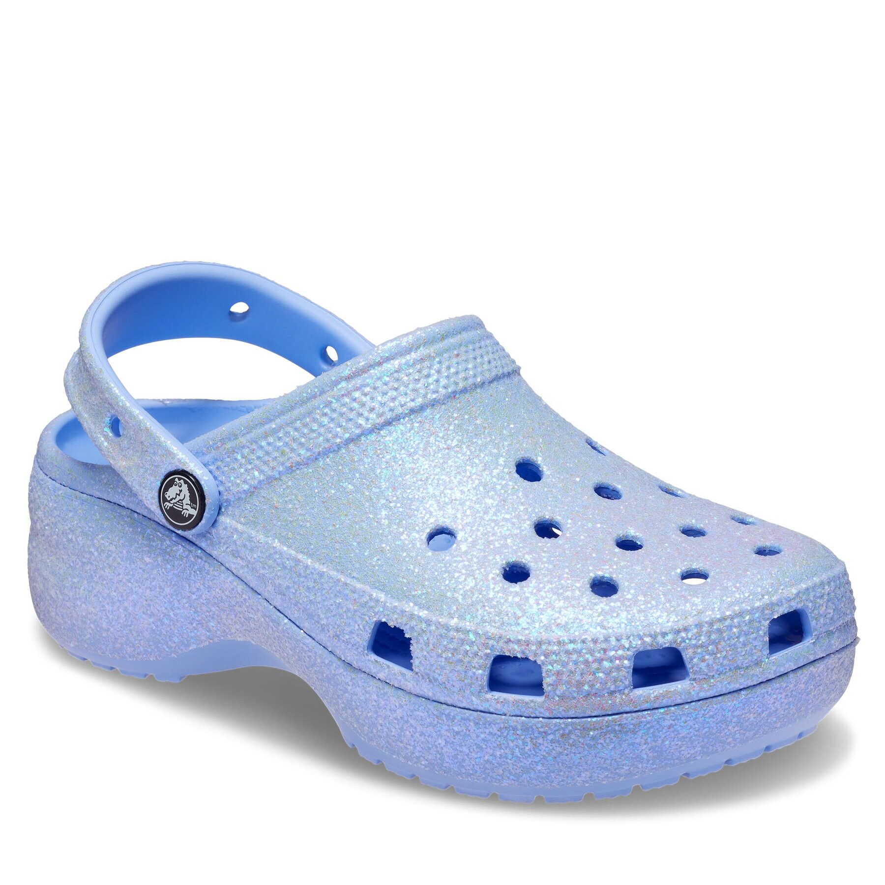 Crocs Șlapi Classic Platform Glitter Clog 207241 Bleumarin - Pled.ro