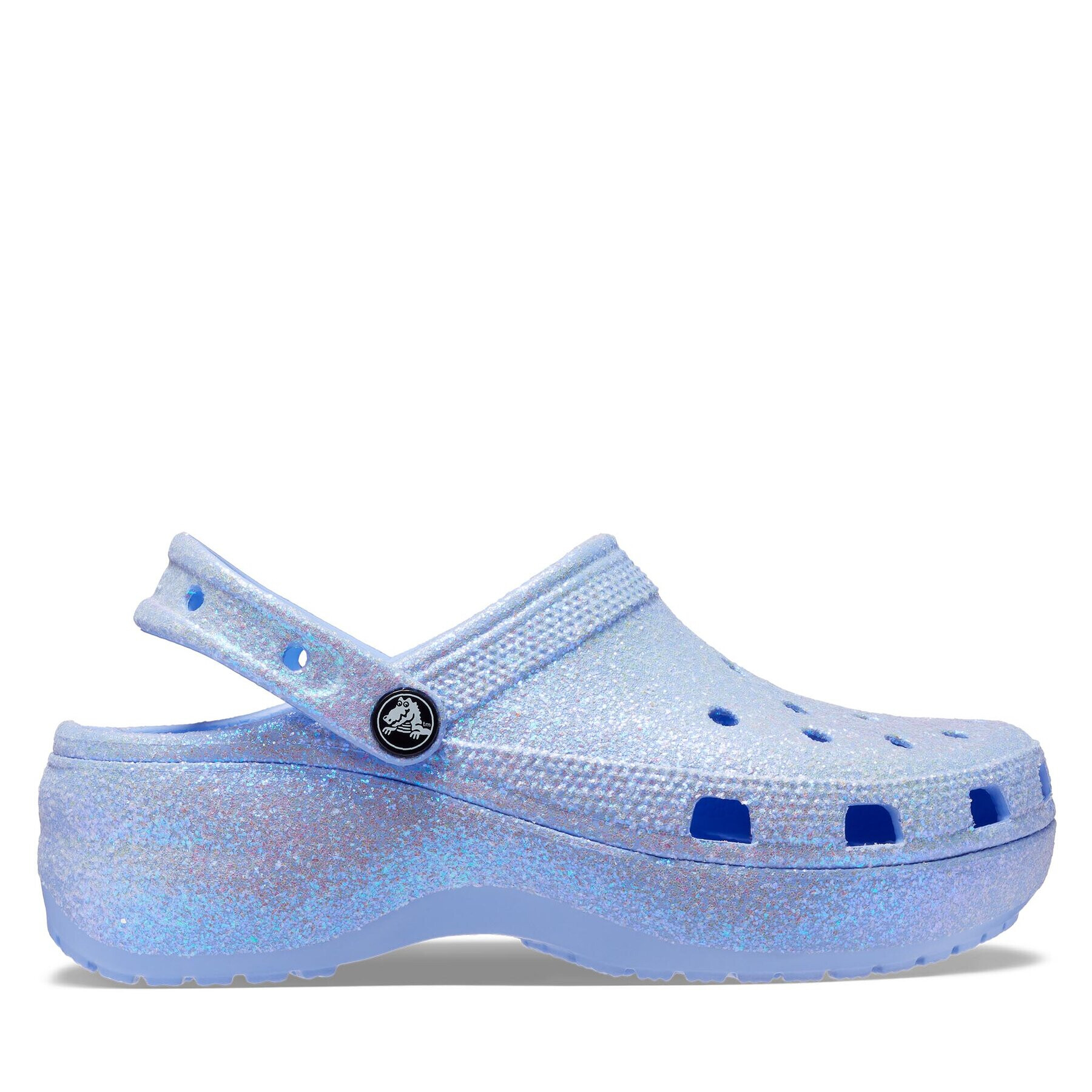 Crocs Șlapi Classic Platform Glitter Clog 207241 Bleumarin - Pled.ro