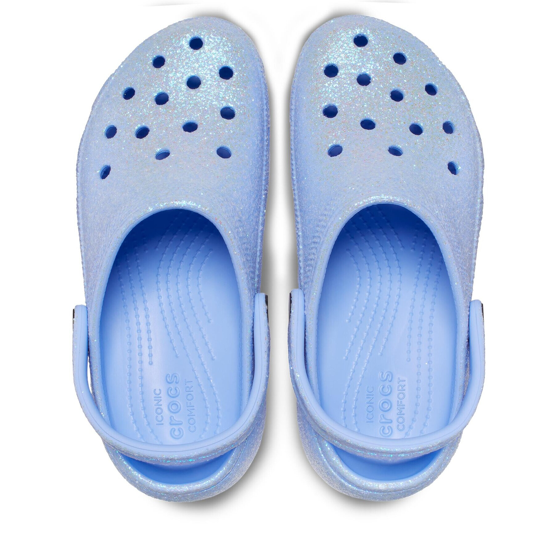 Crocs Șlapi Classic Platform Glitter Clog 207241 Bleumarin - Pled.ro