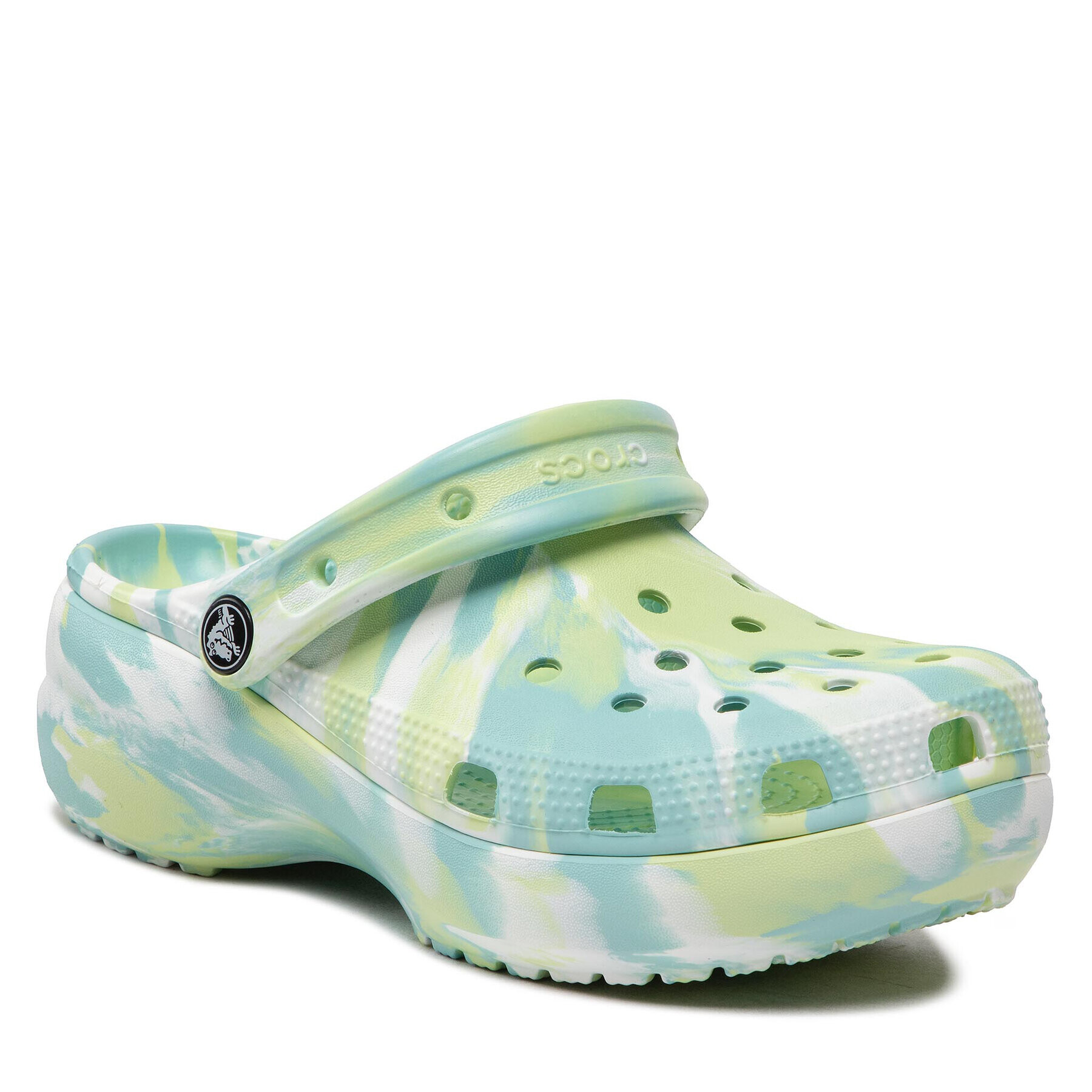 Crocs Șlapi Classic Platform Marbled Clogw 207176 Verde - Pled.ro