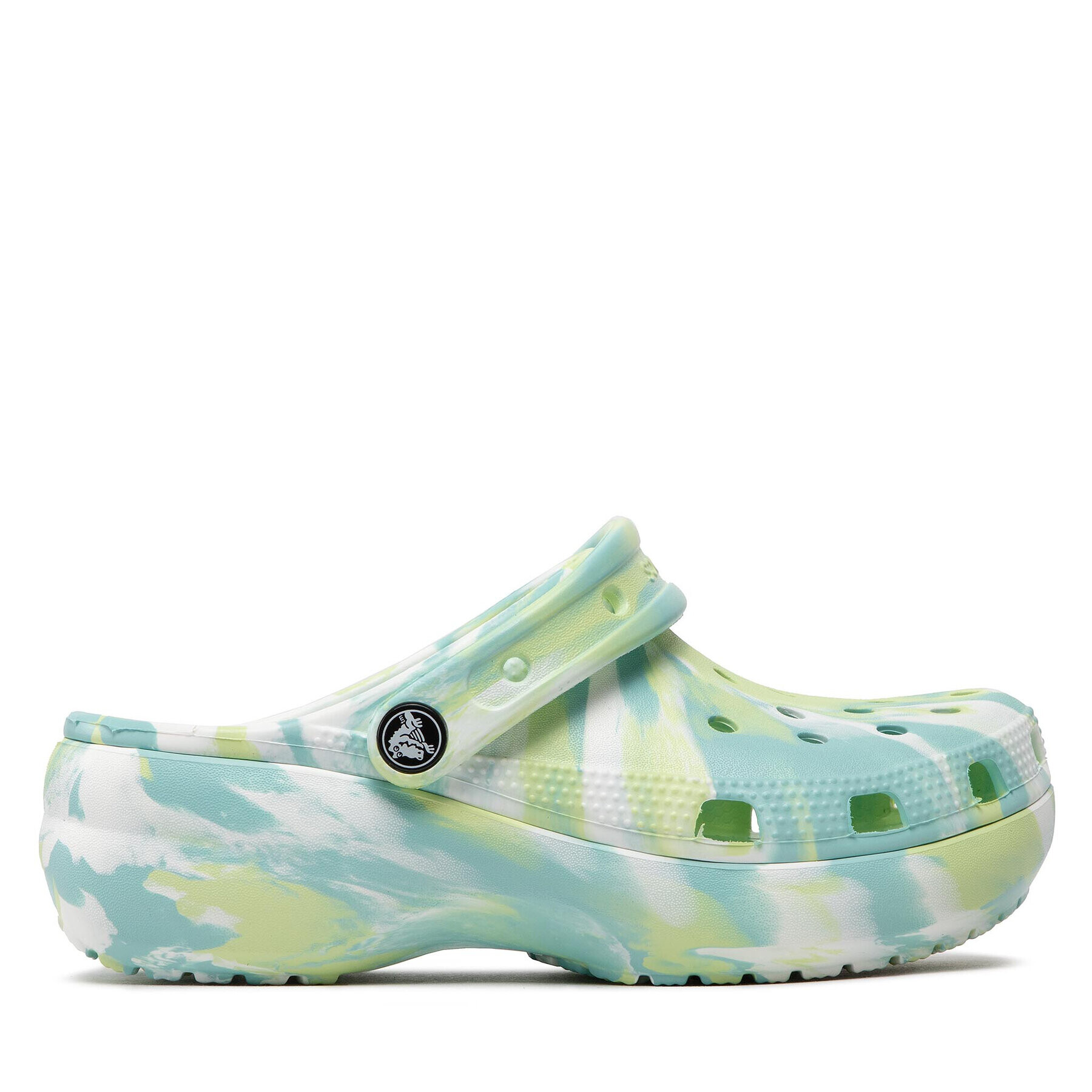 Crocs Șlapi Classic Platform Marbled Clogw 207176 Verde - Pled.ro