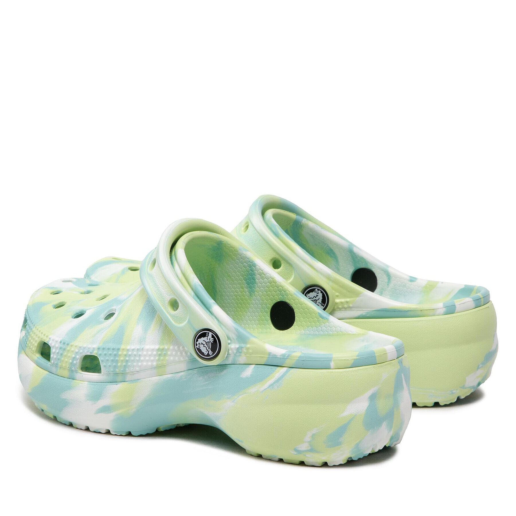 Crocs Șlapi Classic Platform Marbled Clogw 207176 Verde - Pled.ro