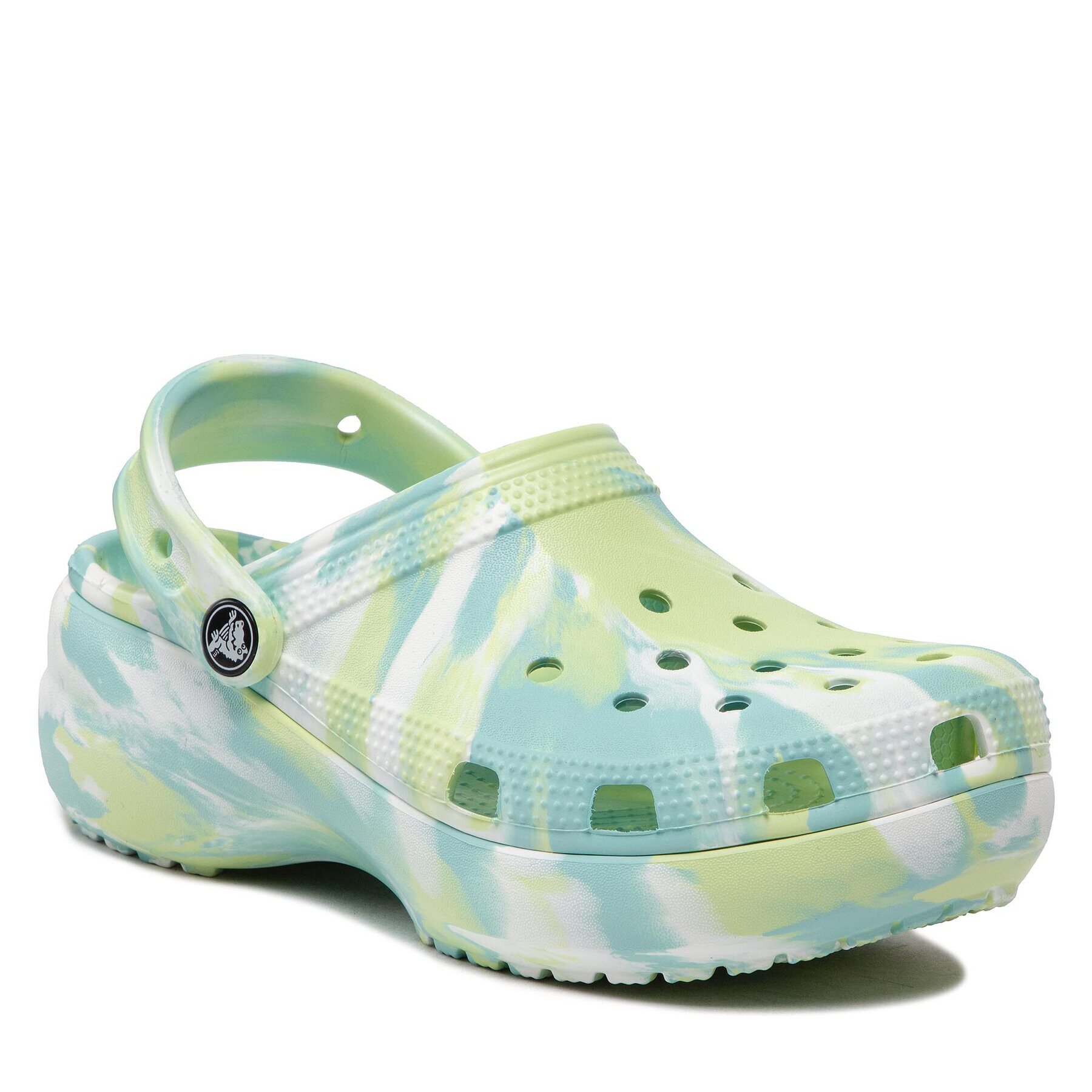 Crocs Șlapi Classic Platform Marbled Clogw 207176 Verde - Pled.ro