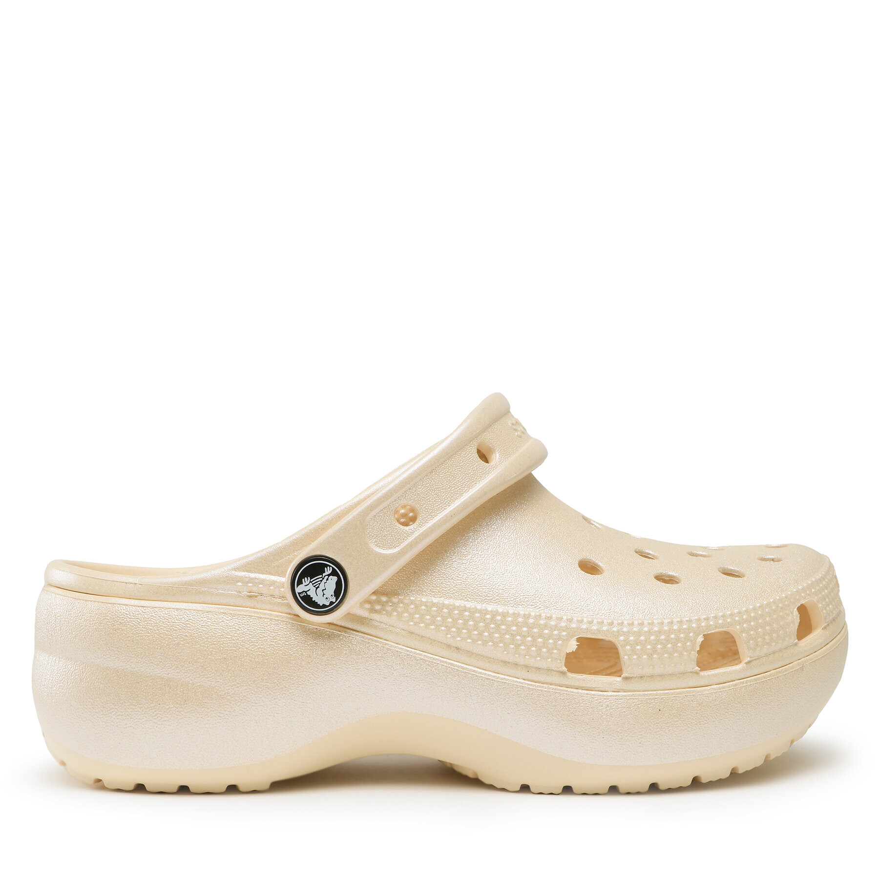 Crocs Șlapi Classic Platform Shimmer Clog 208590 Bej - Pled.ro