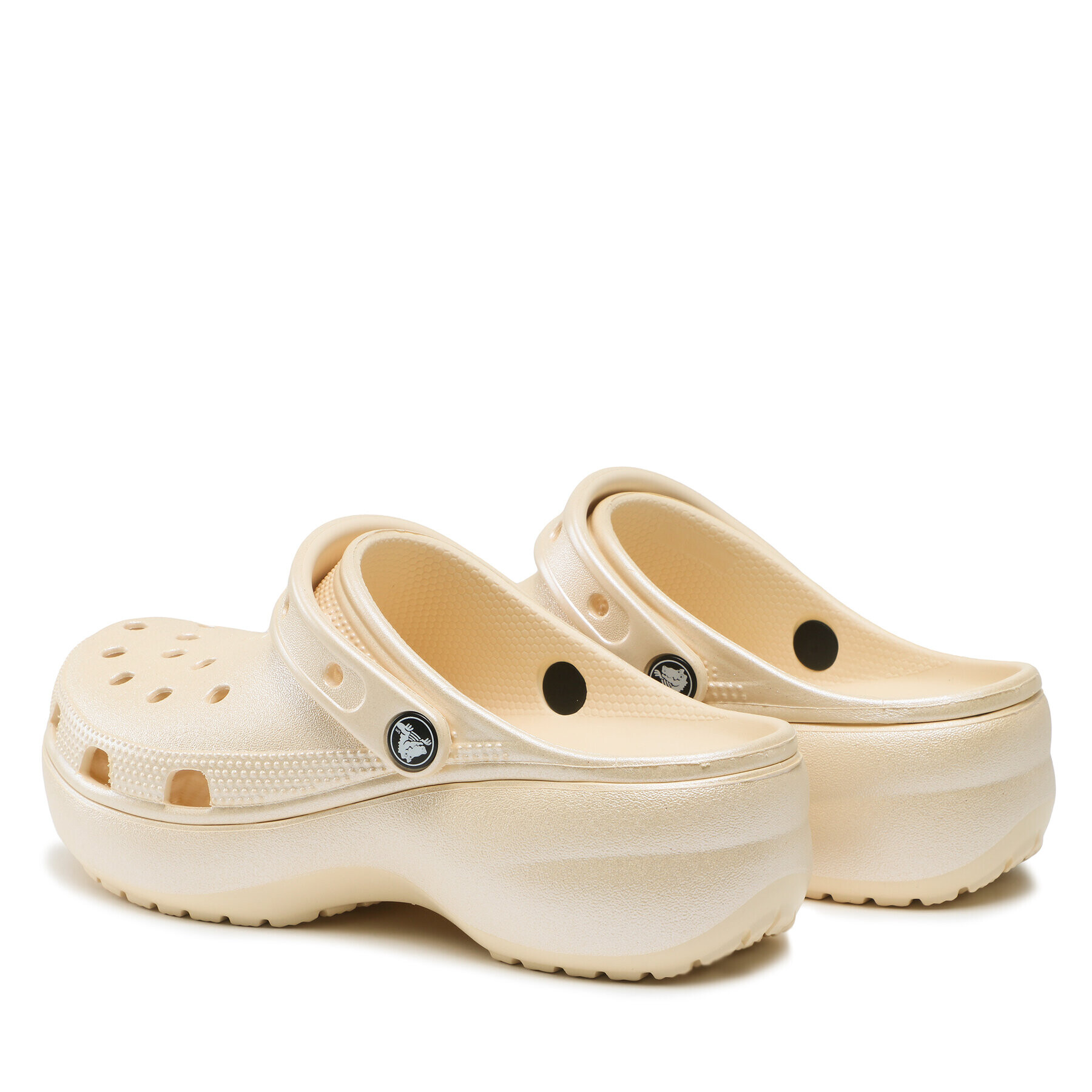 Crocs Șlapi Classic Platform Shimmer Clog 208590 Bej - Pled.ro