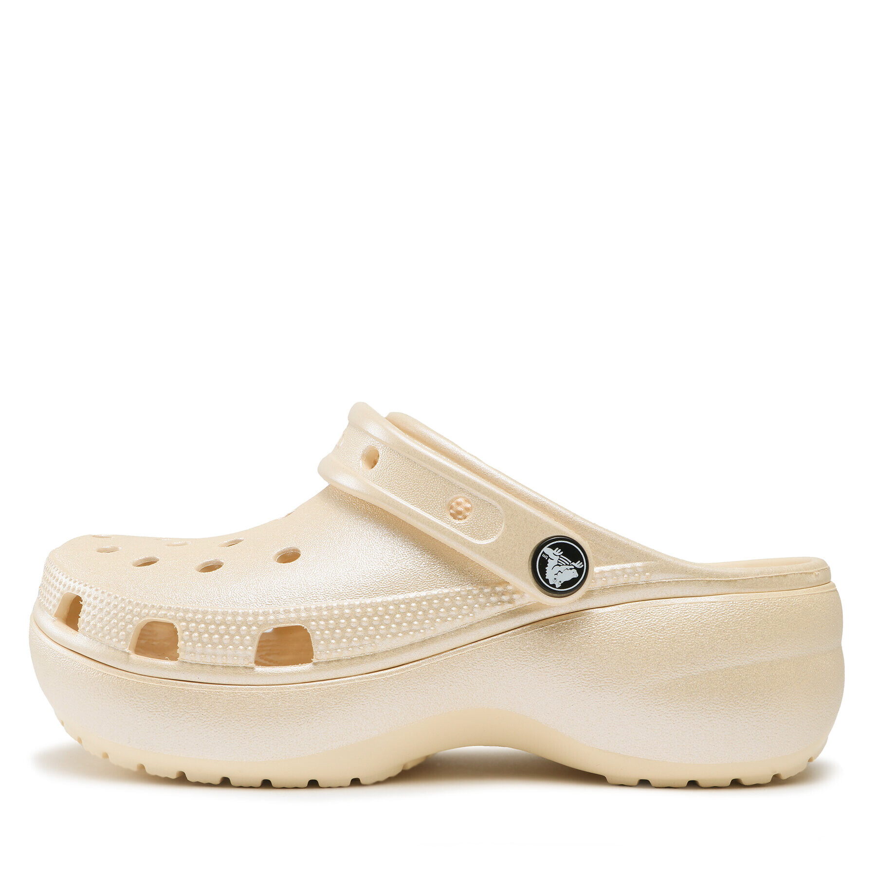 Crocs Șlapi Classic Platform Shimmer Clog 208590 Bej - Pled.ro