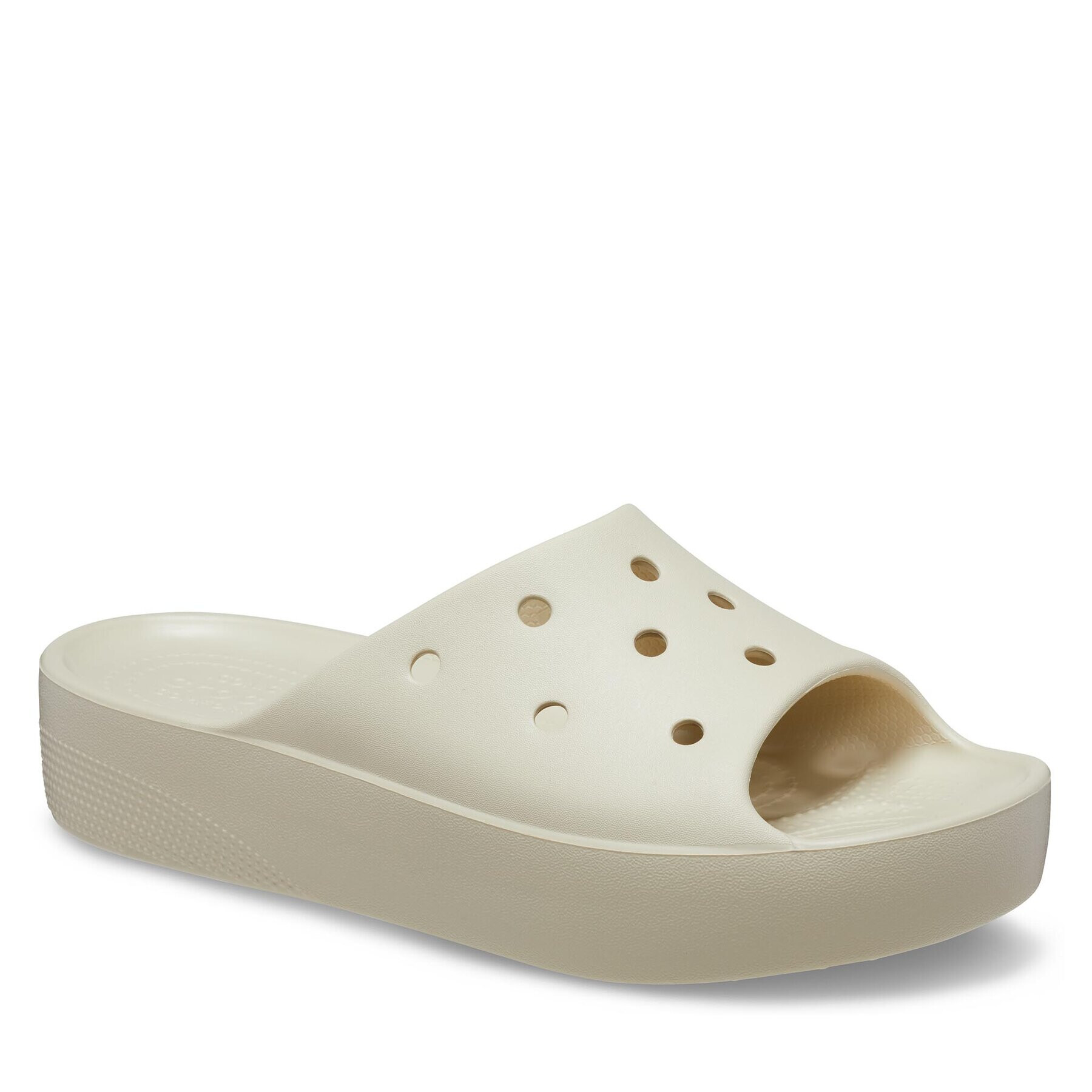 Crocs Șlapi Classic Platform Slide 208180 Bej - Pled.ro