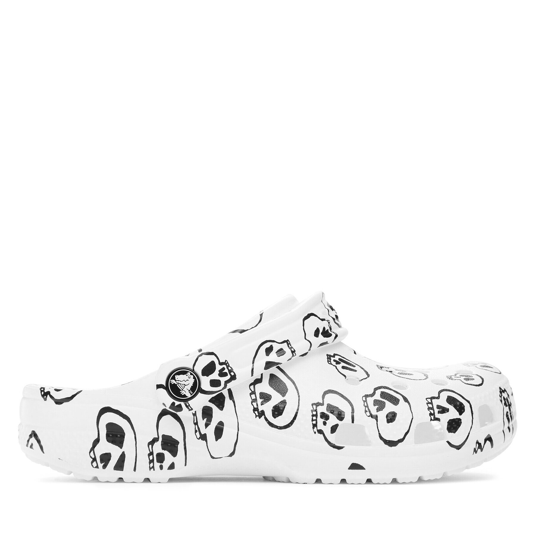 Crocs Șlapi Classic Skull Print Clog 208993 Alb - Pled.ro