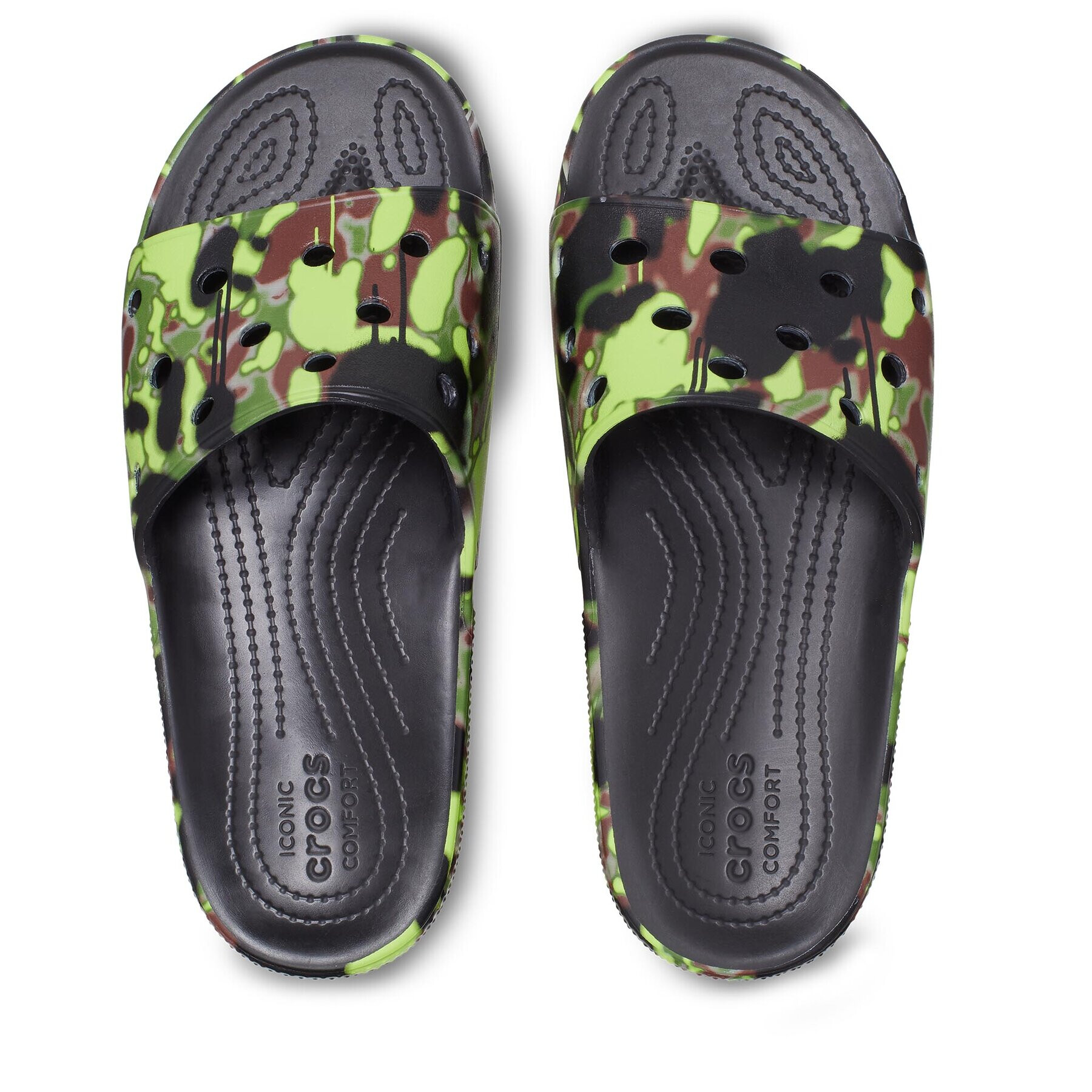 Crocs Șlapi Classic Spray Camo Slide 208252 Negru - Pled.ro