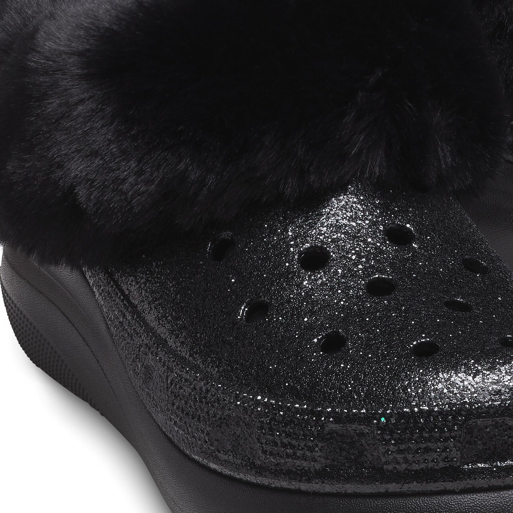 Crocs Șlapi Furever Crush Crystal Glitter 208974 Negru - Pled.ro