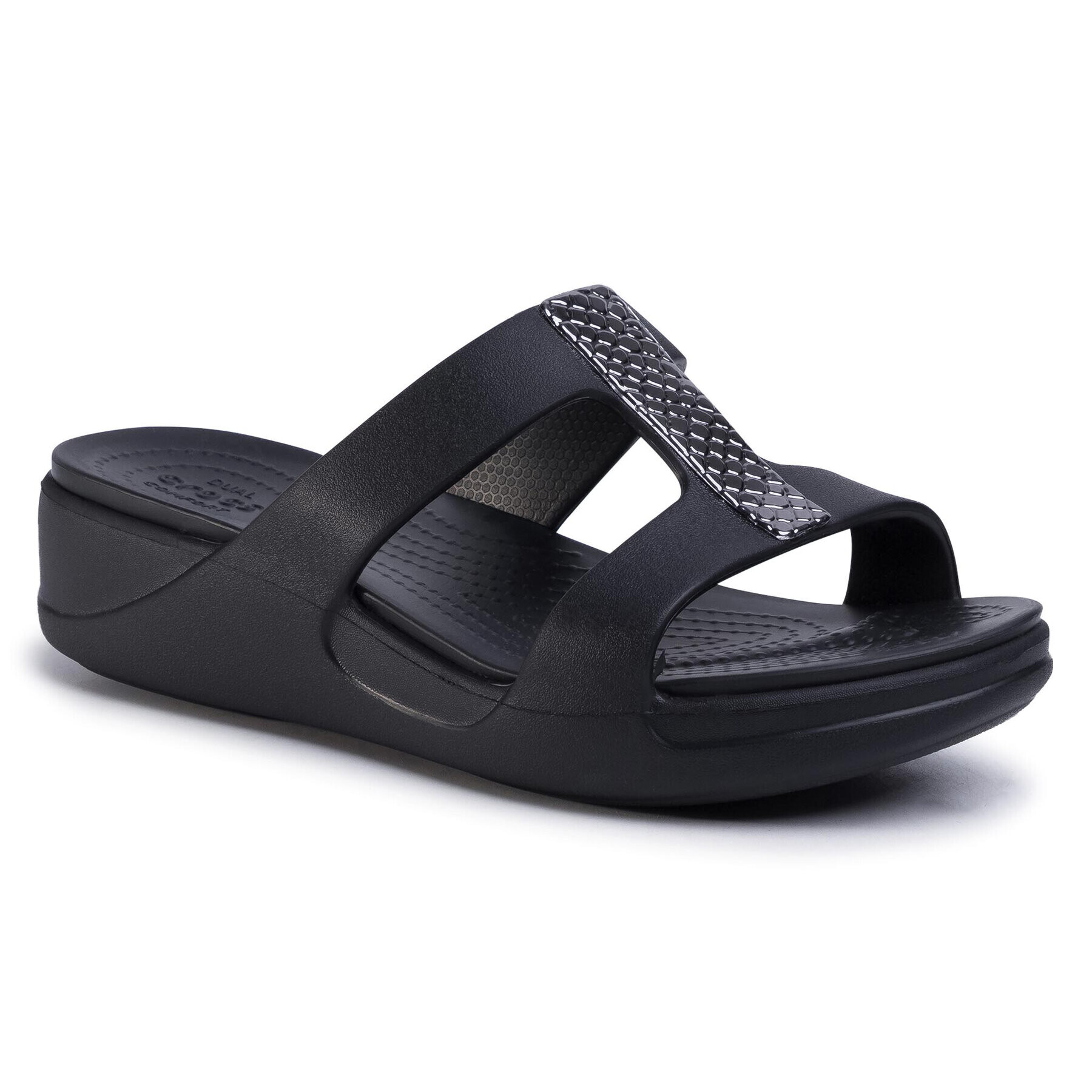 Crocs Șlapi Monterey Metallic Slp On Wdg W 206319 Negru - Pled.ro