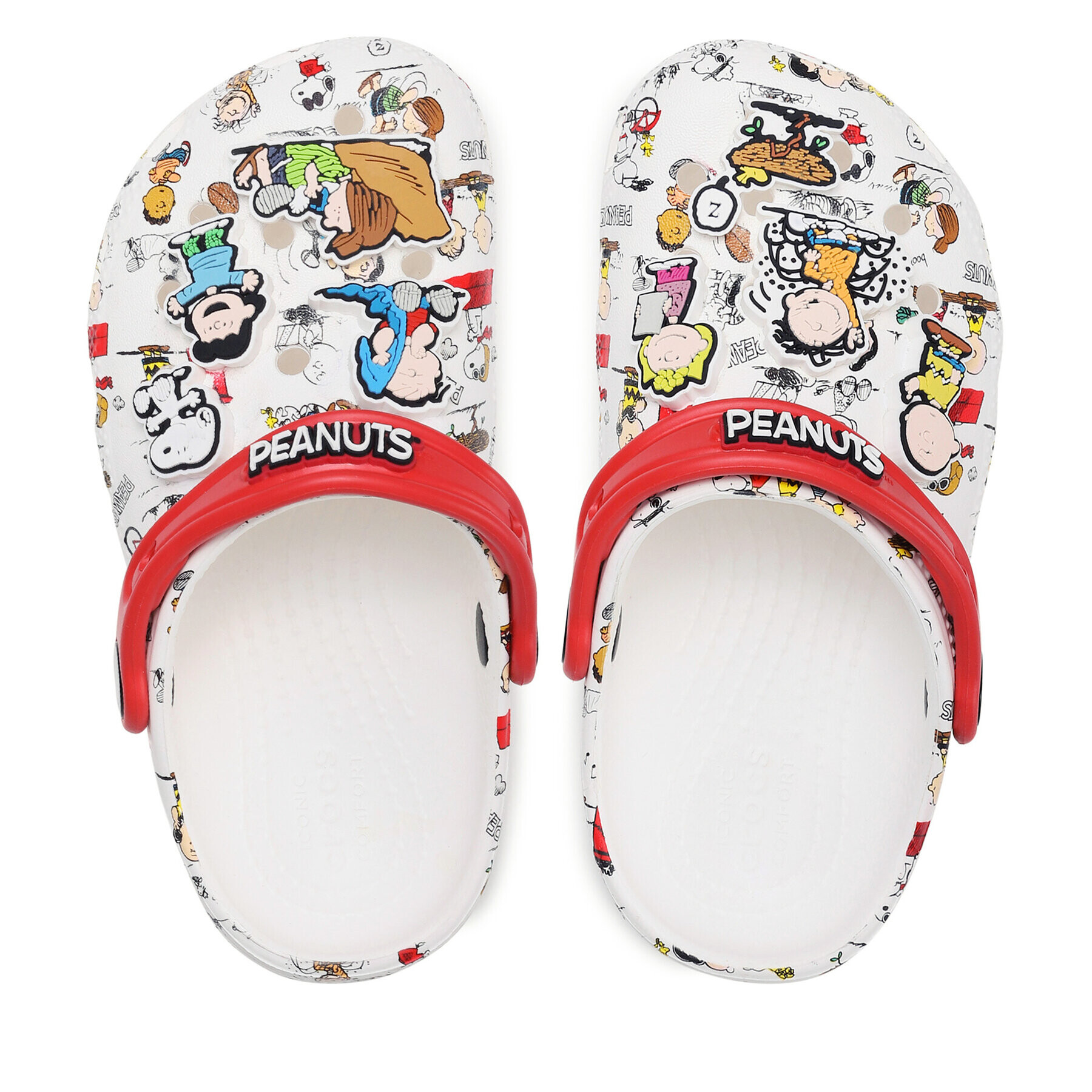 Crocs Șlapi Peanuts Classic Clog Kids 208630 Alb - Pled.ro