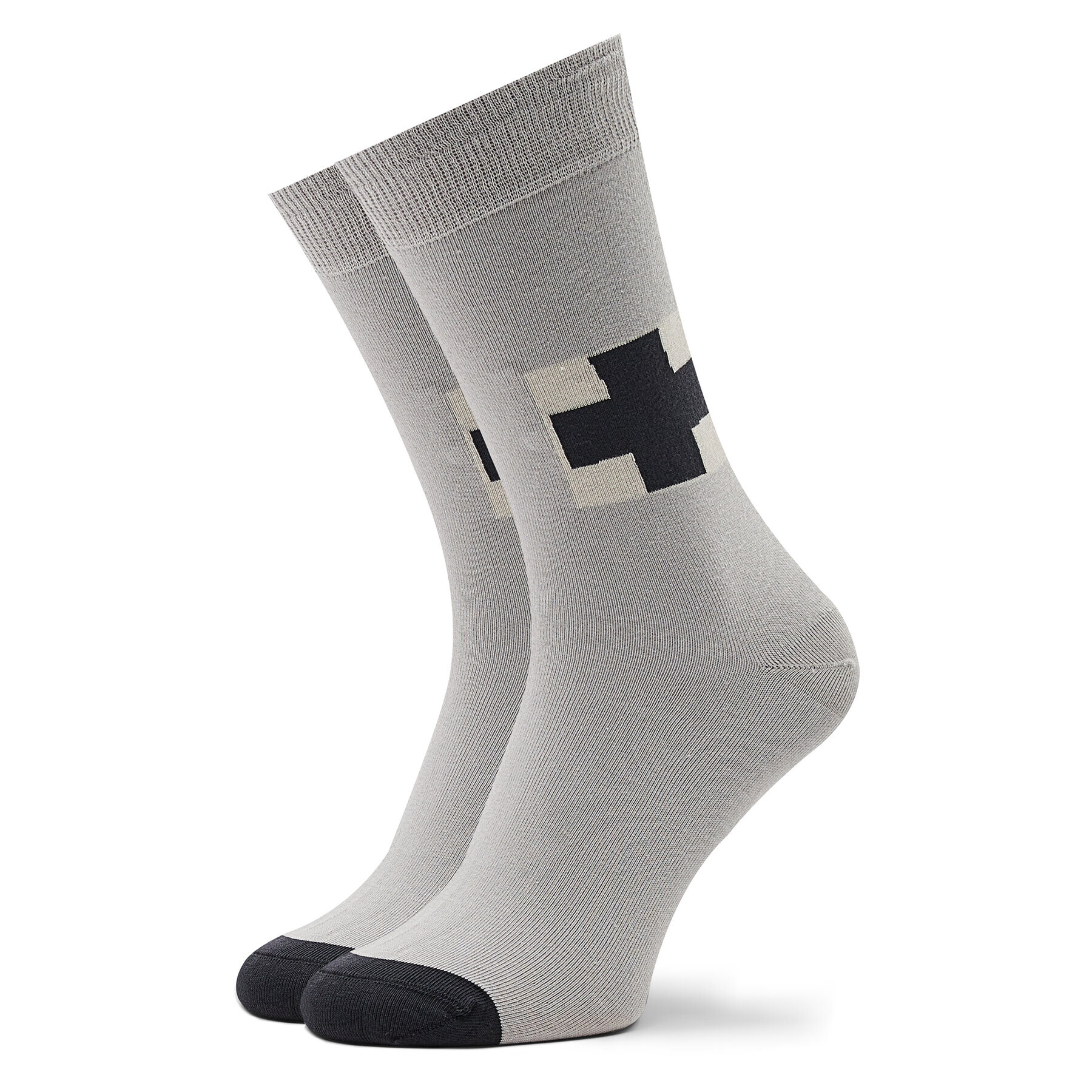 Curator Socks Șosete Înalte Unisex Black Cross Gri - Pled.ro