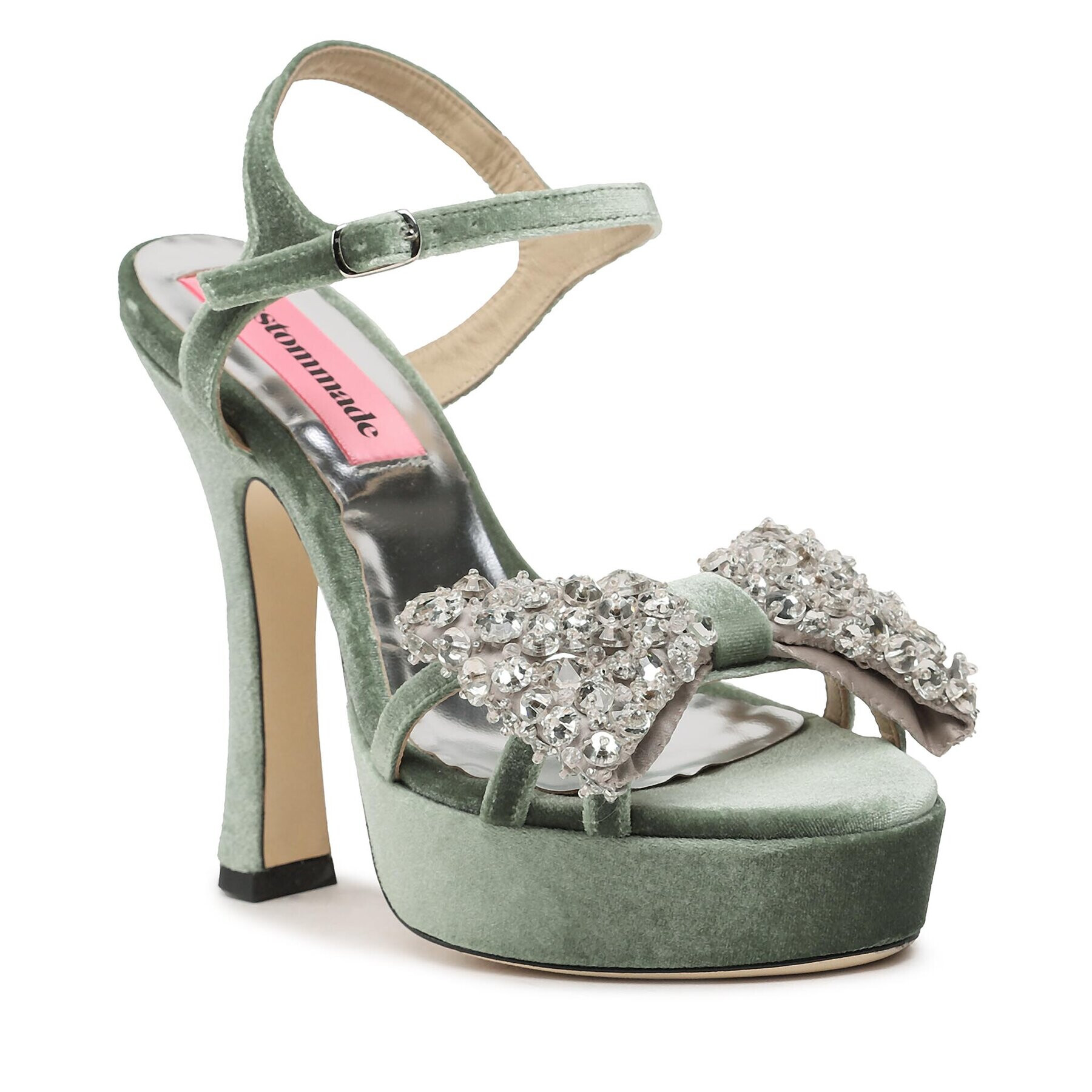 Custommade Sandale Arlina Crystal Bow 999620047 Verde - Pled.ro