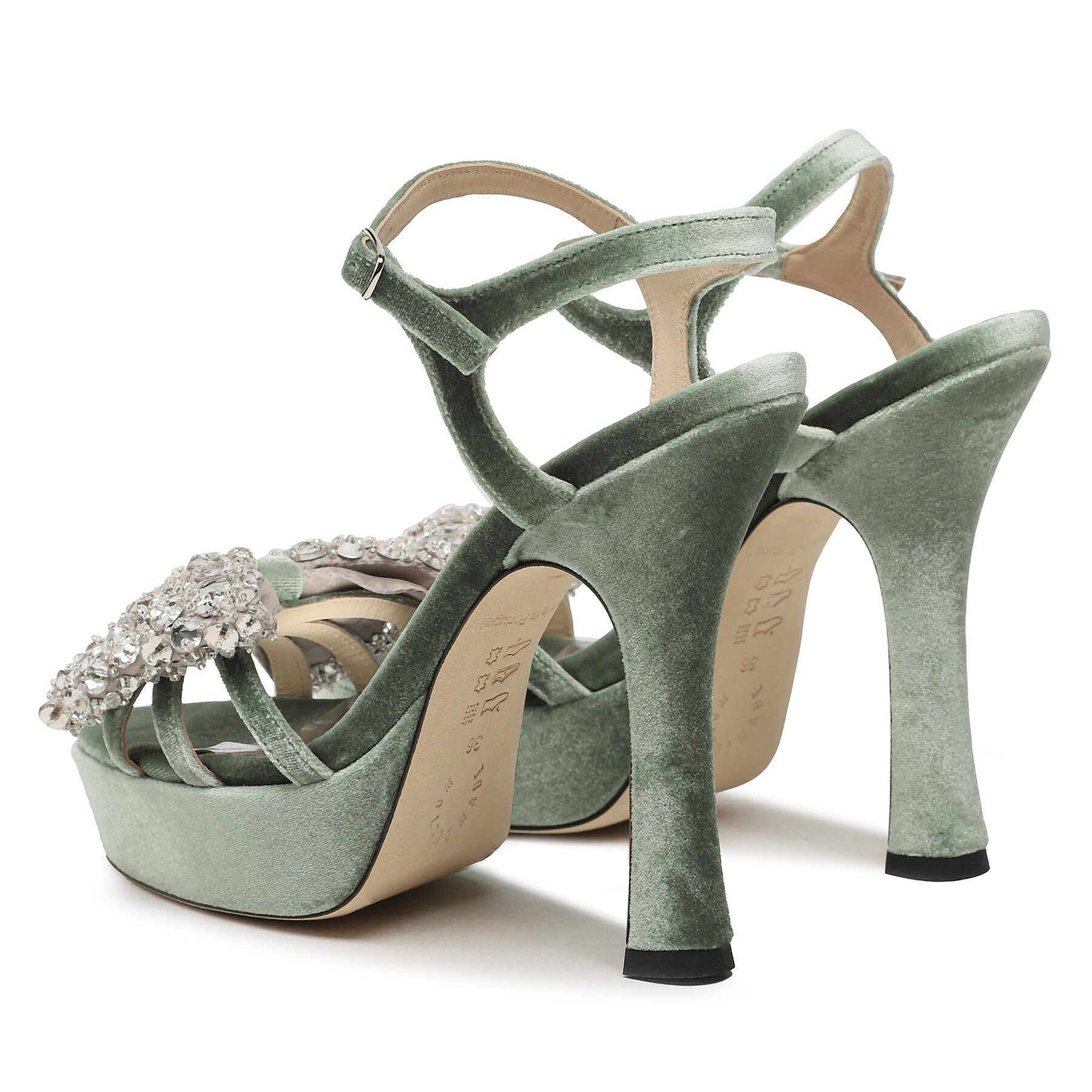 Custommade Sandale Arlina Crystal Bow 999620047 Verde - Pled.ro