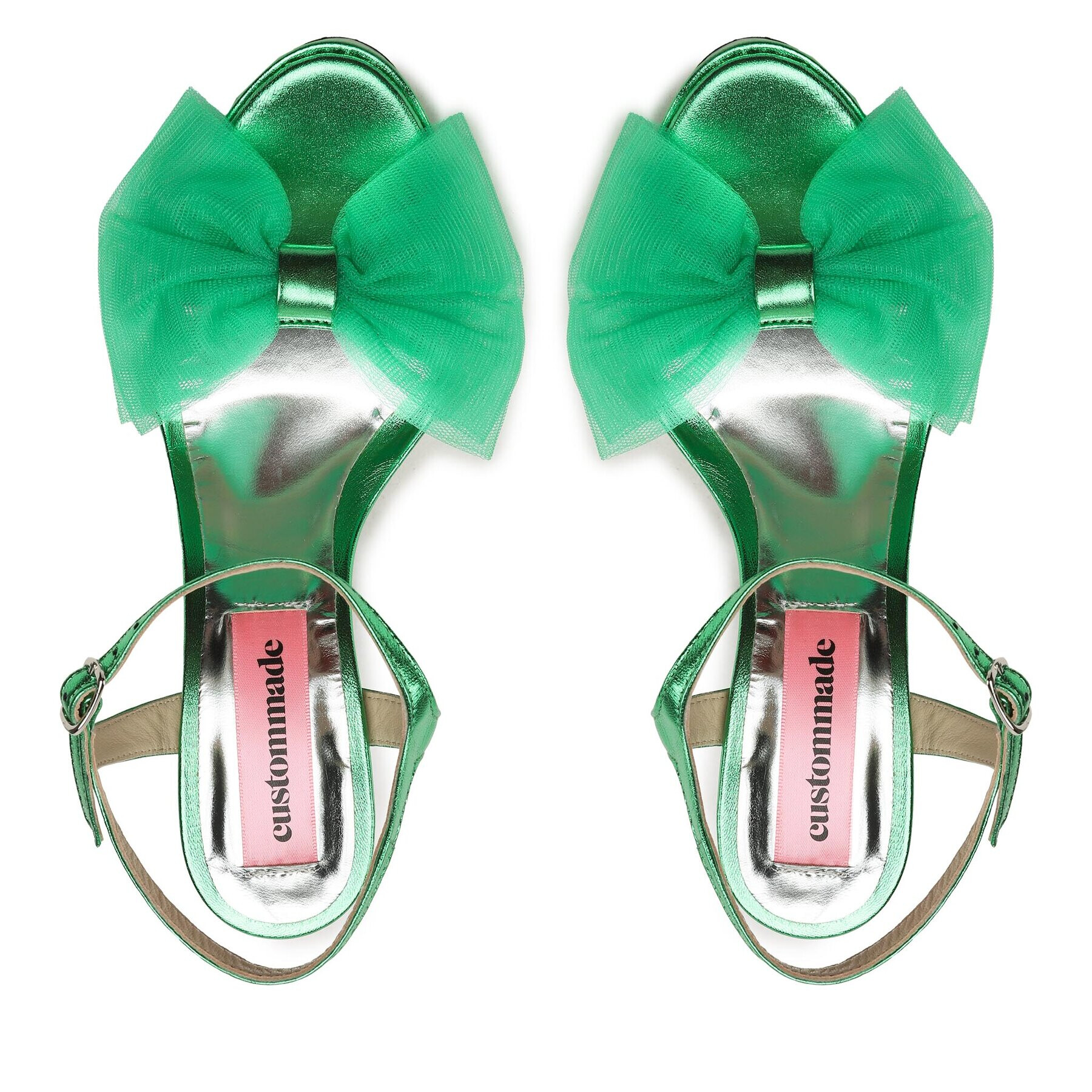 Custommade Sandale Arlina Metallic Bow 999624047 Verde - Pled.ro