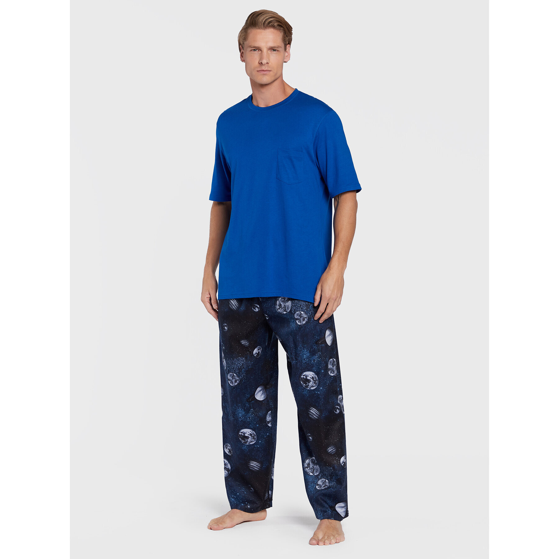 Cyberjammies Pantaloni pijama Apollo Moon Print 6735 Bleumarin Regular Fit - Pled.ro