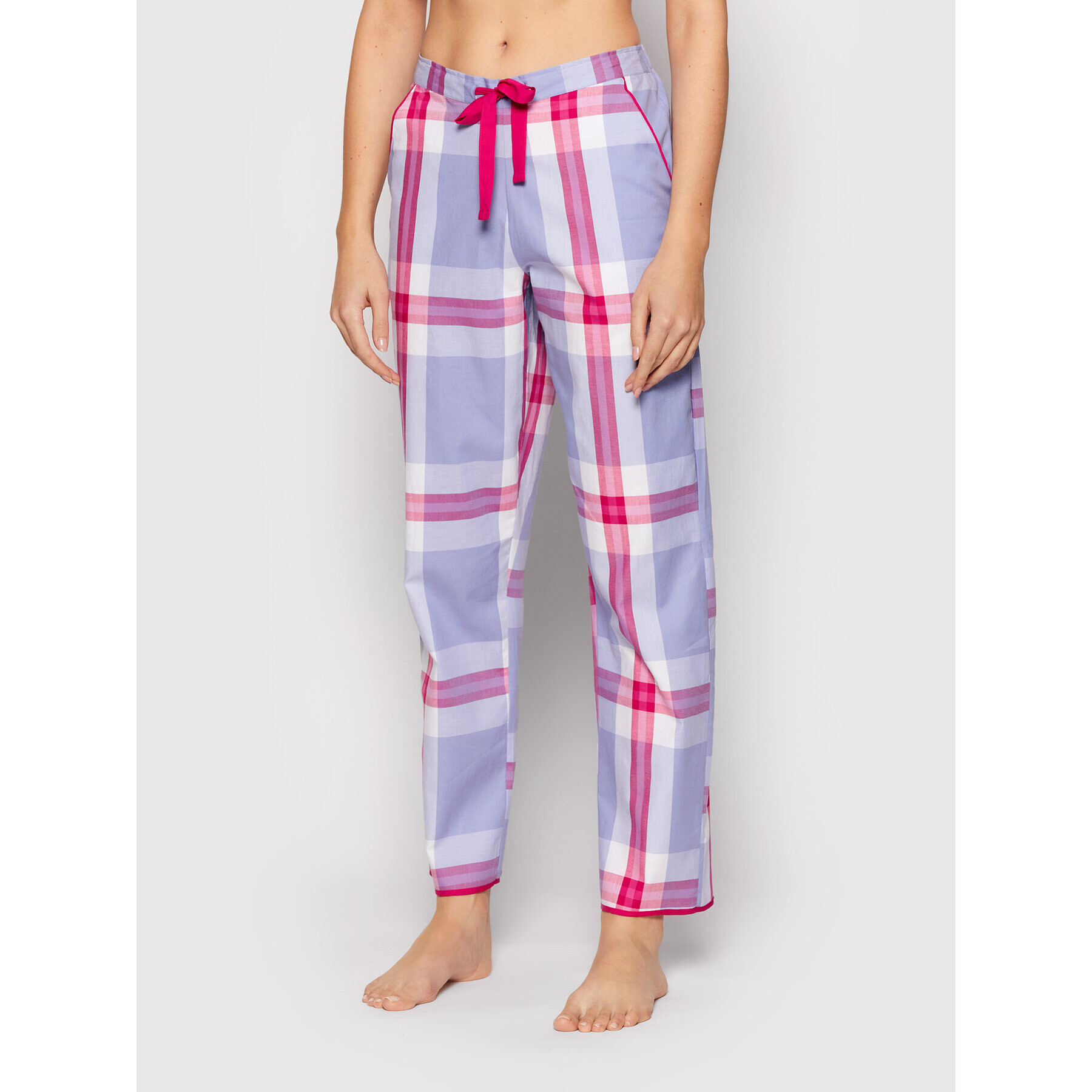 Cyberjammies Pantaloni pijama Carrie Check 9058 Violet Relaxed Fit - Pled.ro