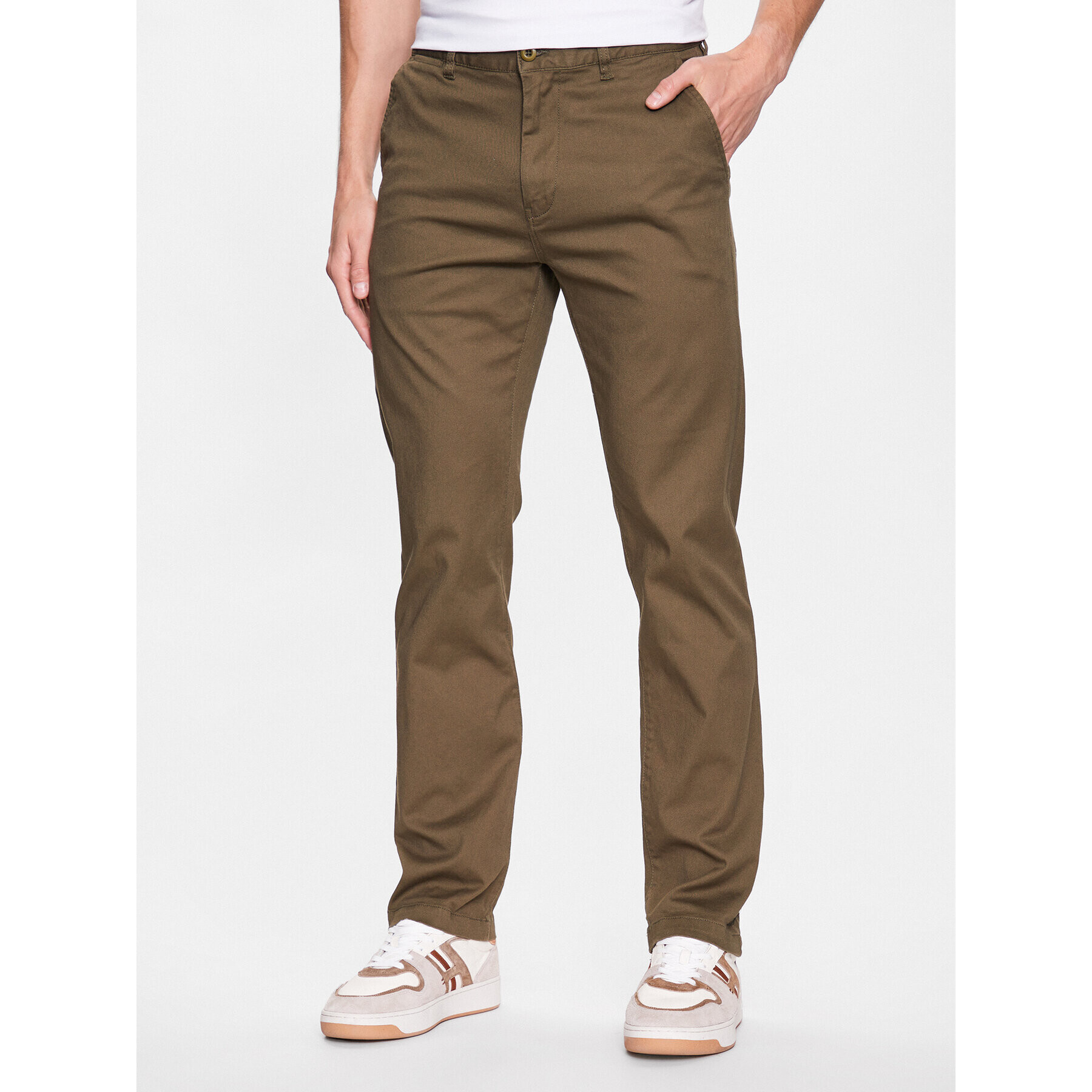 DC Pantaloni din material Worker ADYNP03073 Kaki Straight Fit - Pled.ro