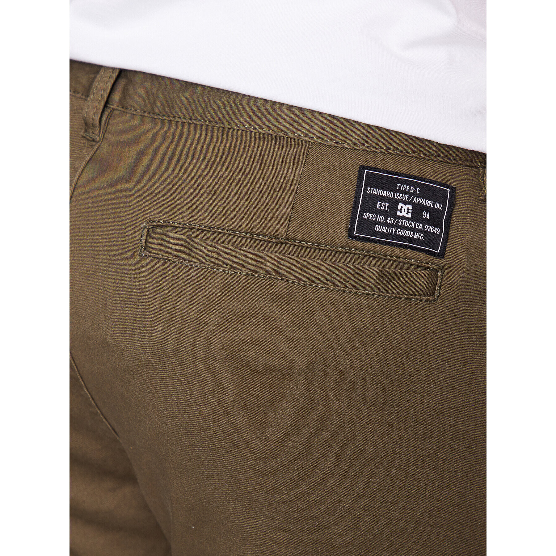 DC Pantaloni din material Worker ADYNP03073 Kaki Straight Fit - Pled.ro