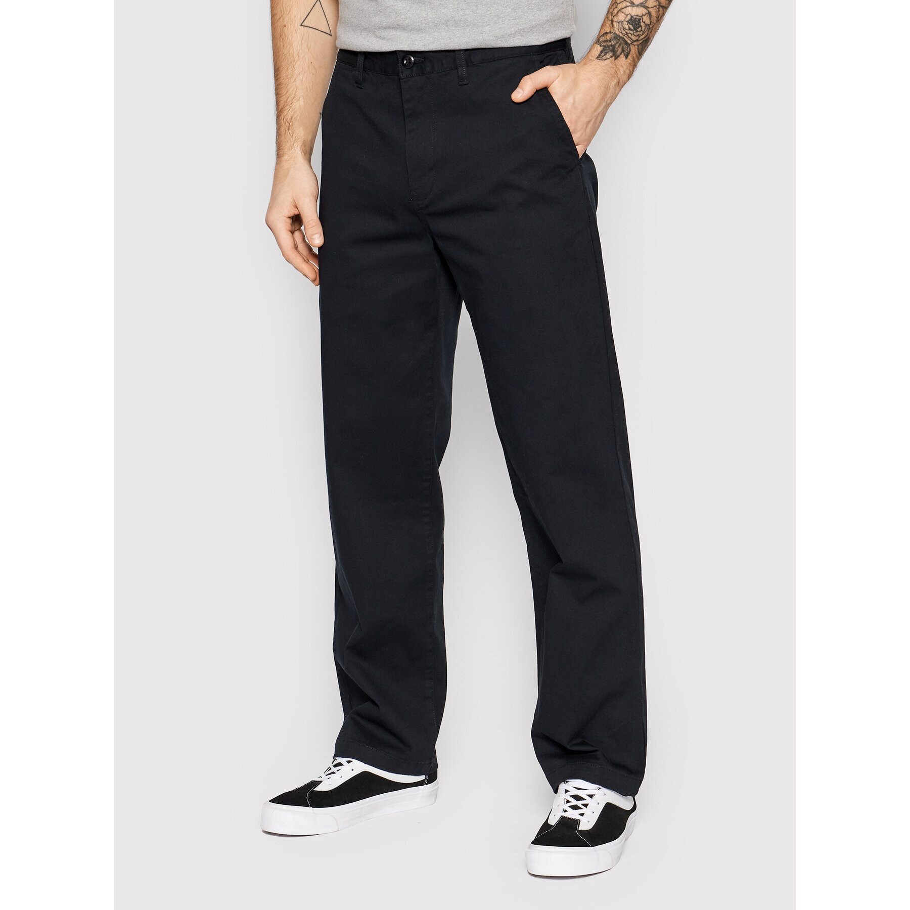 DC Pantaloni din material Worker ADYNP03076 Negru Relaxed Fit - Pled.ro