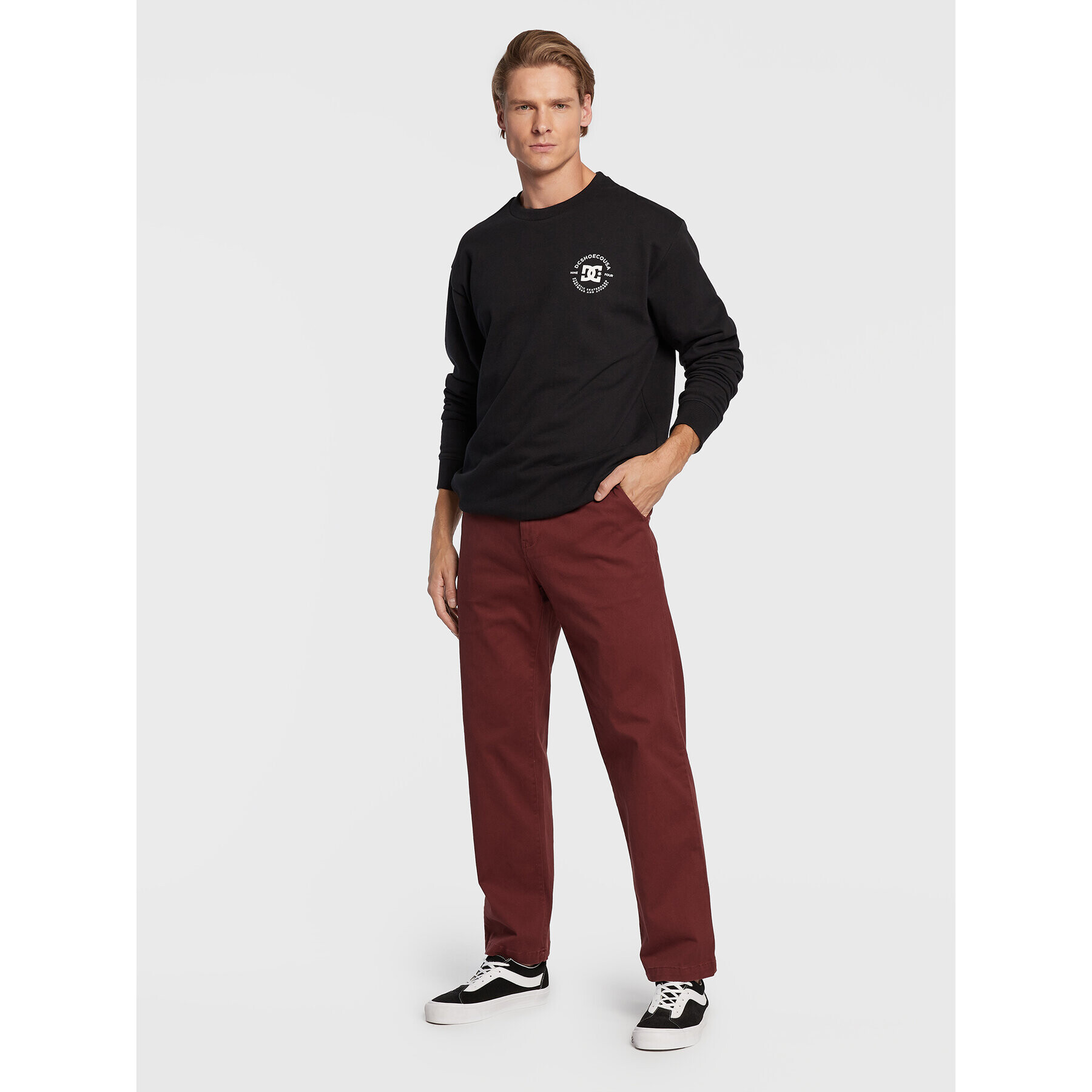 DC Pantaloni din material Worker ADYNP03076 Vișiniu Relaxed Fit - Pled.ro