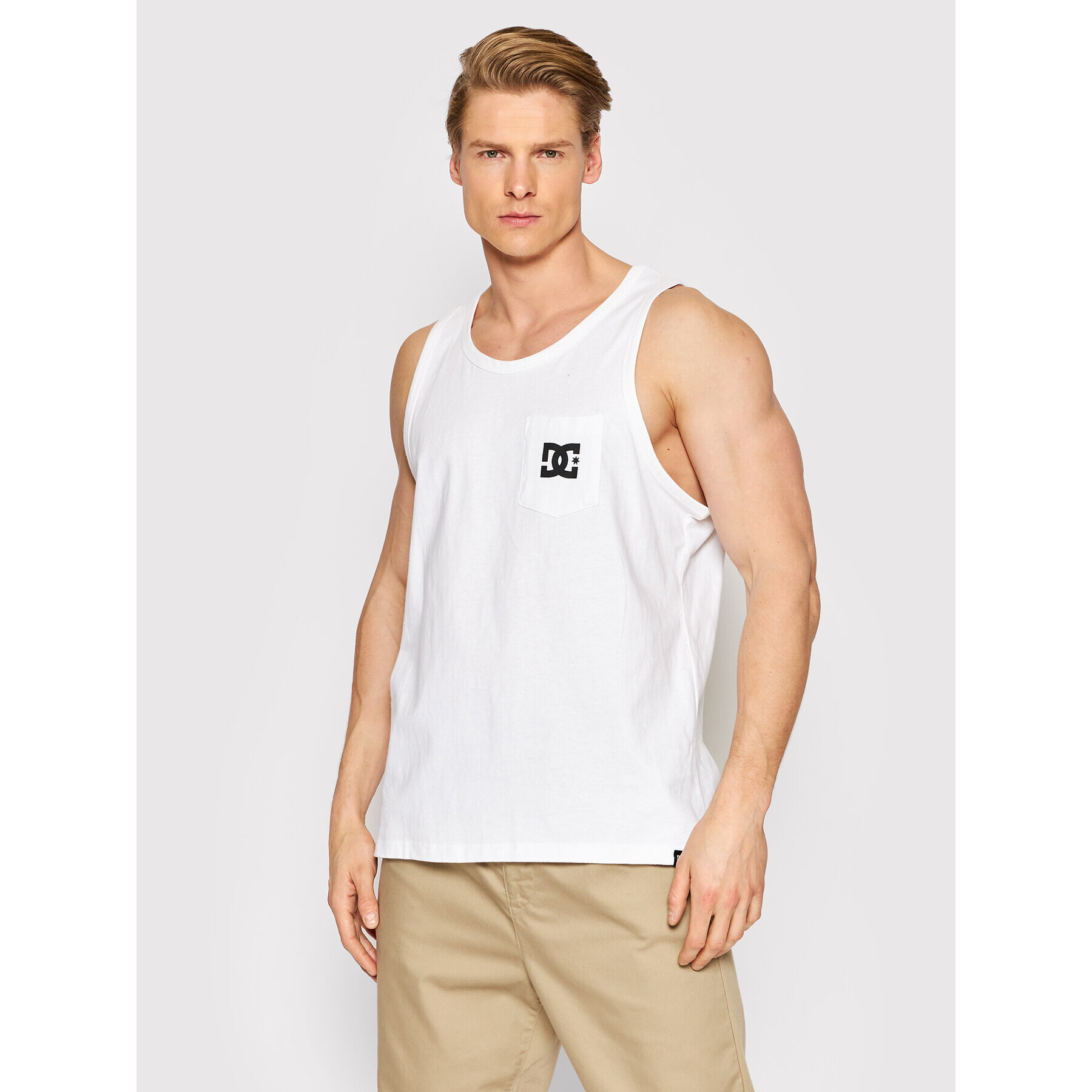 DC Tank top Star Pocket ADYZT05078 Alb Regular Fit - Pled.ro