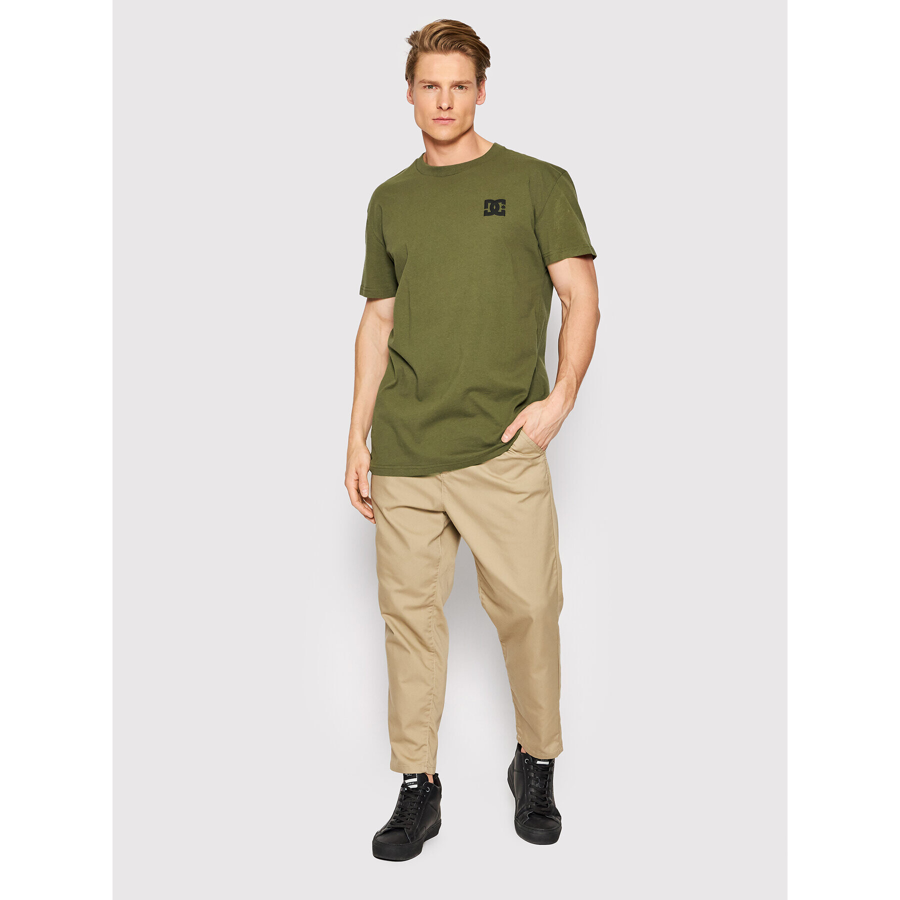 DC Tricou Big Problems ADYZT05095 Verde Slim Fit - Pled.ro