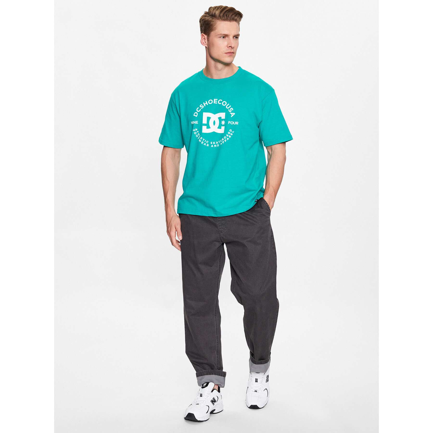 DC Tricou Star Pilot ADYZT04990 Verde Regular Fit - Pled.ro