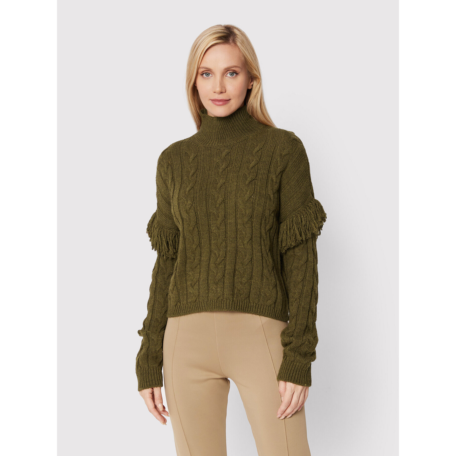 Deha Bluză cu gât D73124 Verde Relaxed Fit - Pled.ro