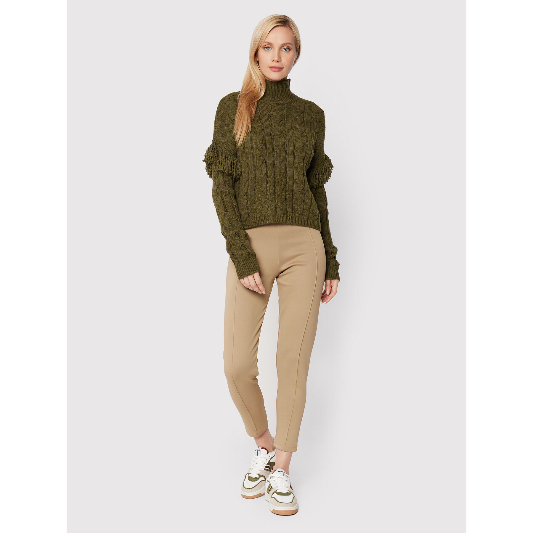 Deha Bluză cu gât D73124 Verde Relaxed Fit - Pled.ro