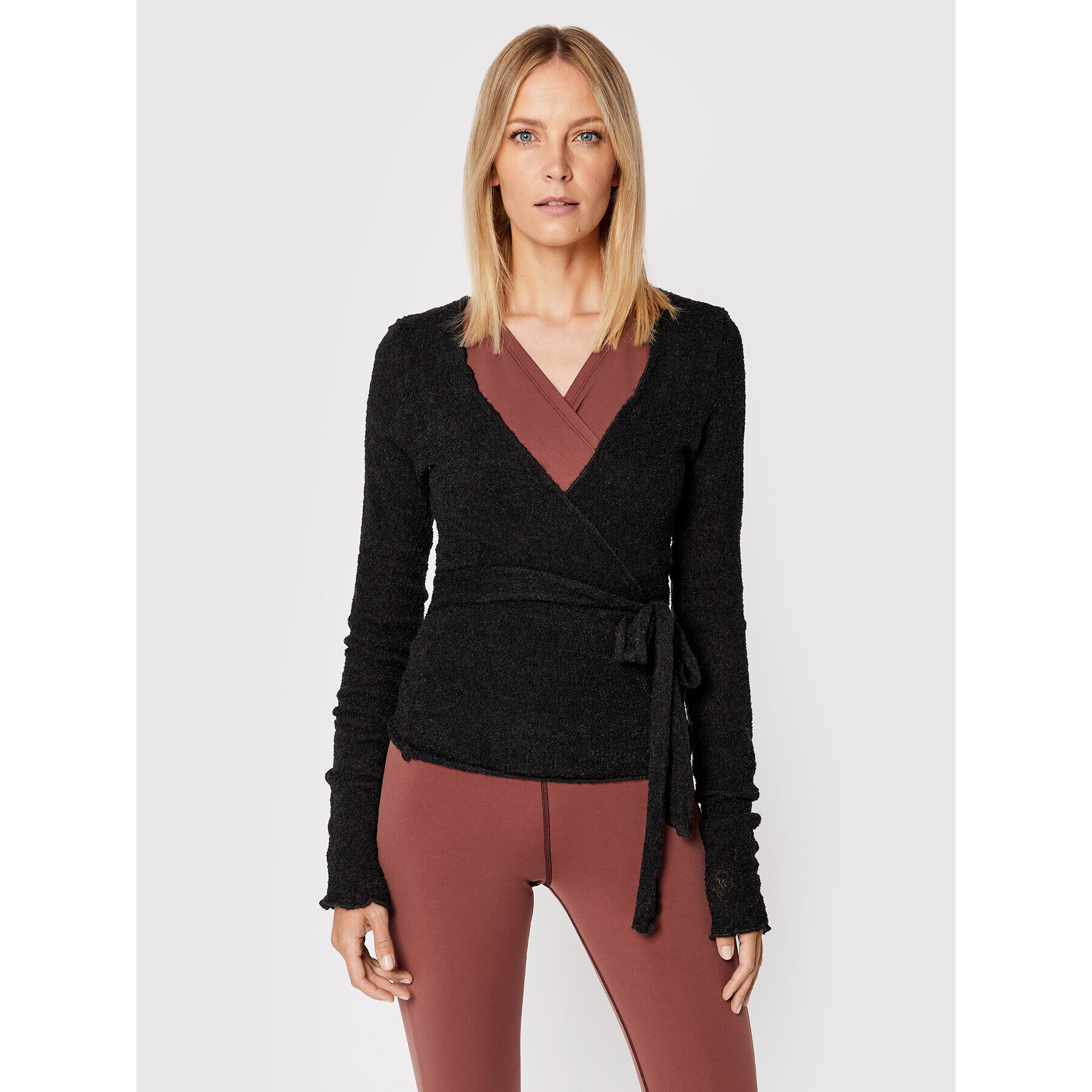 Deha Cardigan Crossover A00180 Negru Regular Fit - Pled.ro