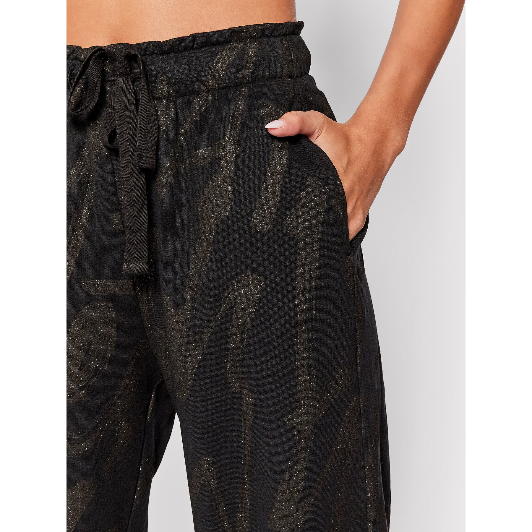 Deha Pantaloni trening B54075 Negru Relaxed Fit - Pled.ro