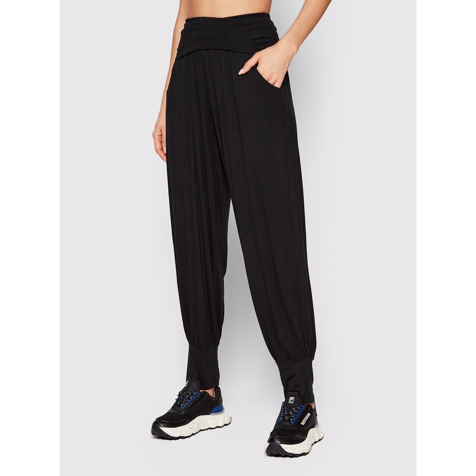 Deha Pantaloni trening Harem A00215 Negru Loose Fit - Pled.ro