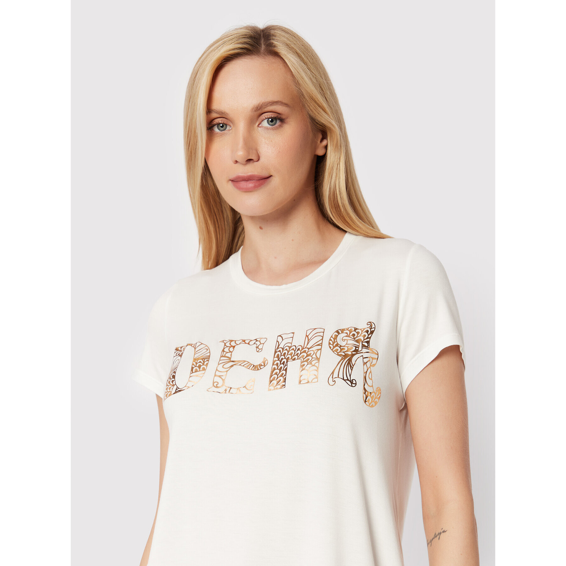 Deha Tricou B74492 Bej Regular Fit - Pled.ro