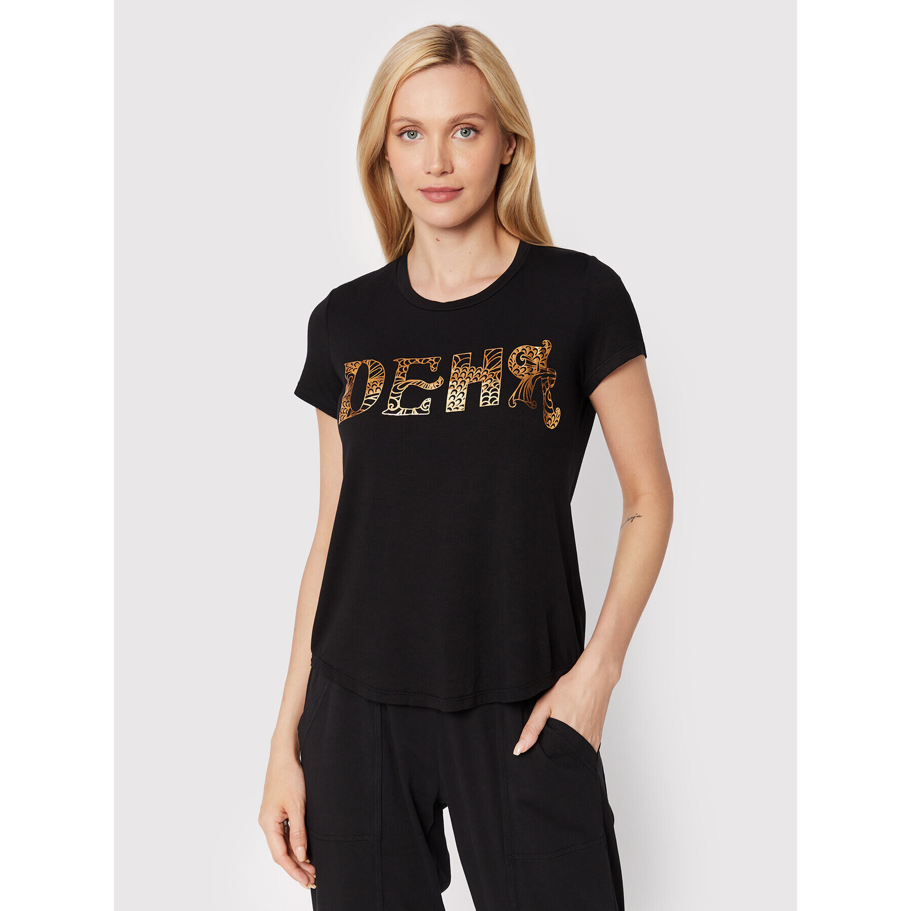 Deha Tricou B74492 Negru Regular Fit - Pled.ro