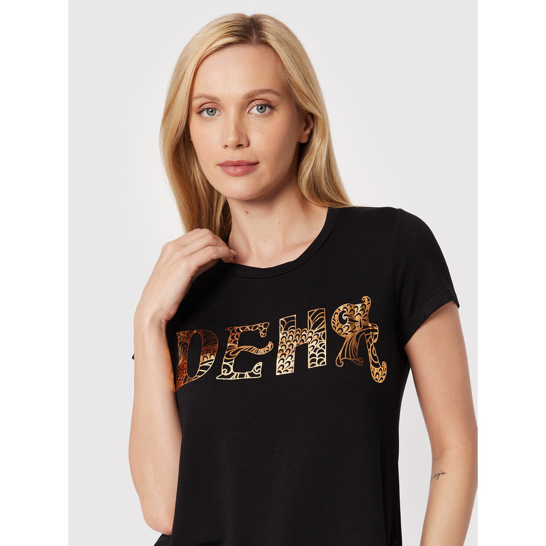 Deha Tricou B74492 Negru Regular Fit - Pled.ro