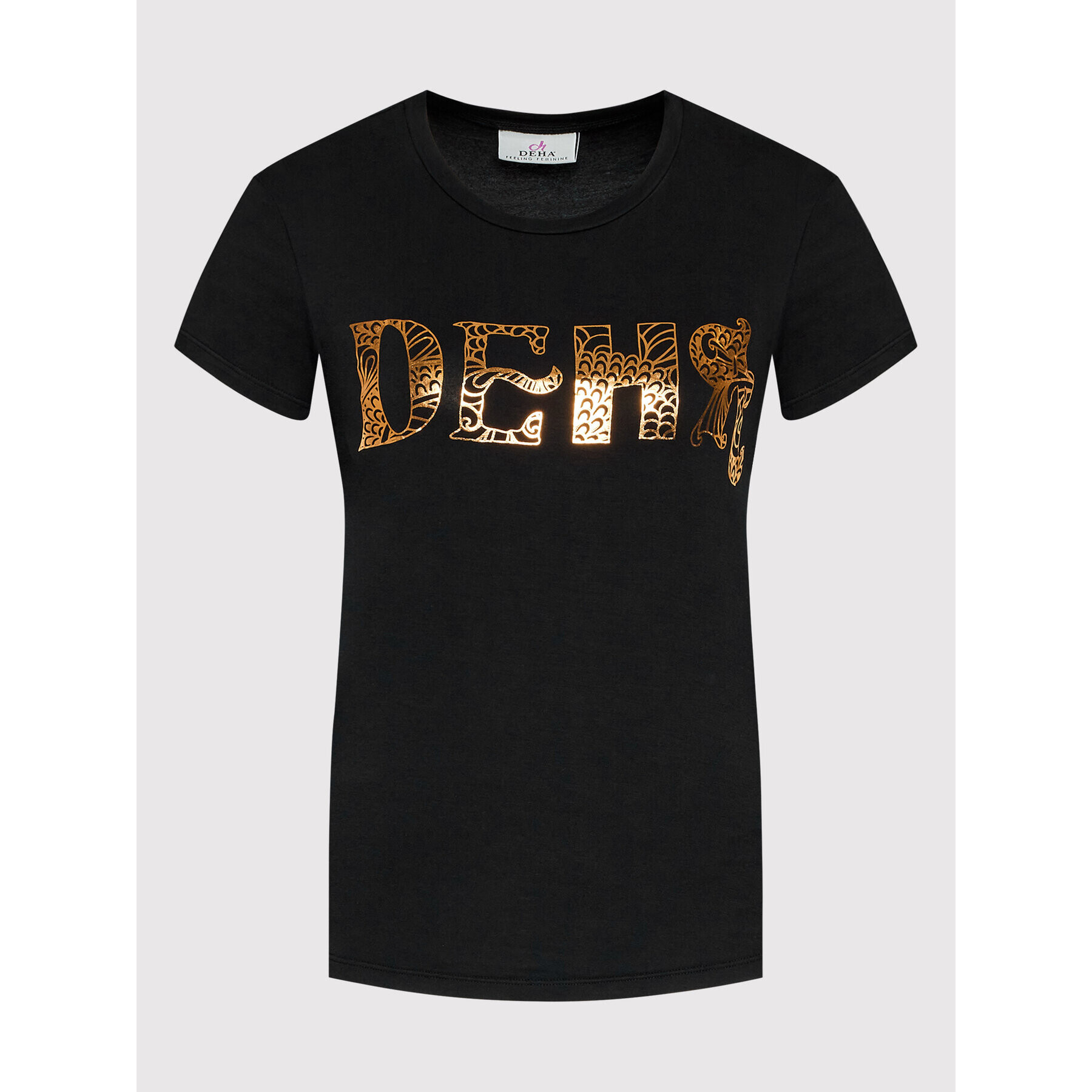 Deha Tricou B74492 Negru Regular Fit - Pled.ro