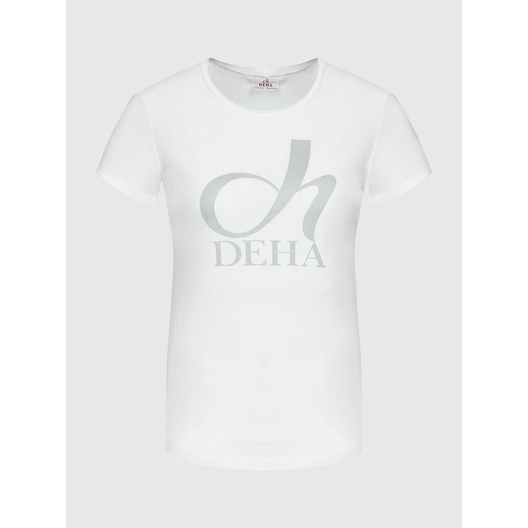 Deha Tricou Graphic A00141 Alb Slim Fit - Pled.ro