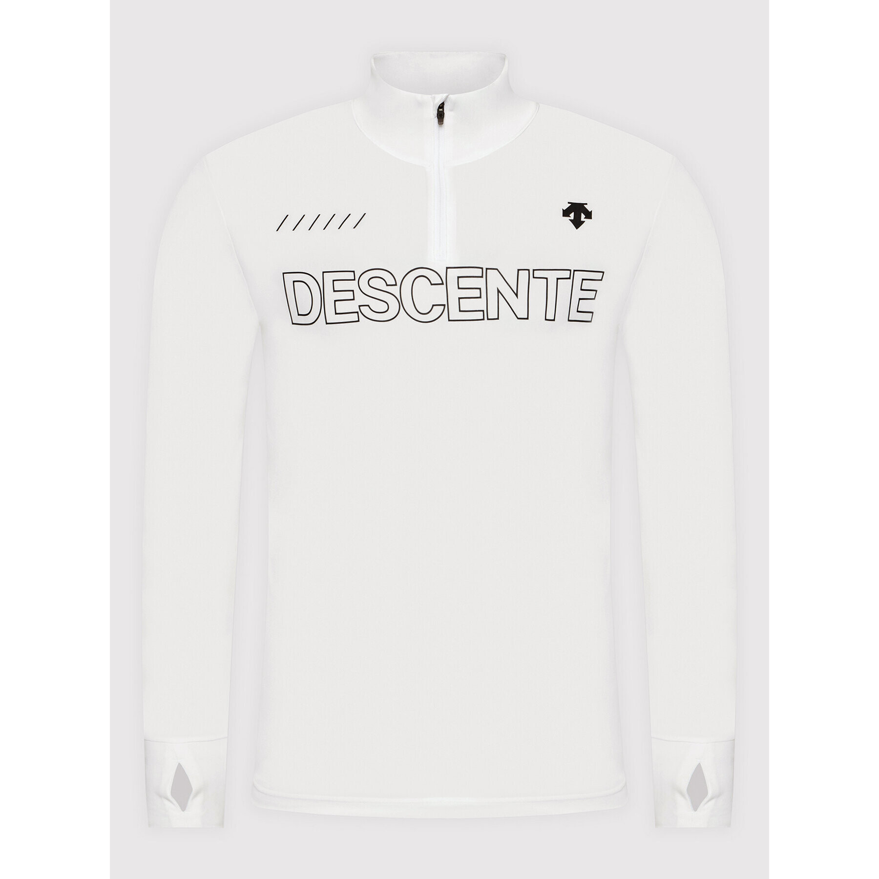 Descente Tricou tehnic Zip DWMSGB28 Alb Slim Fit - Pled.ro