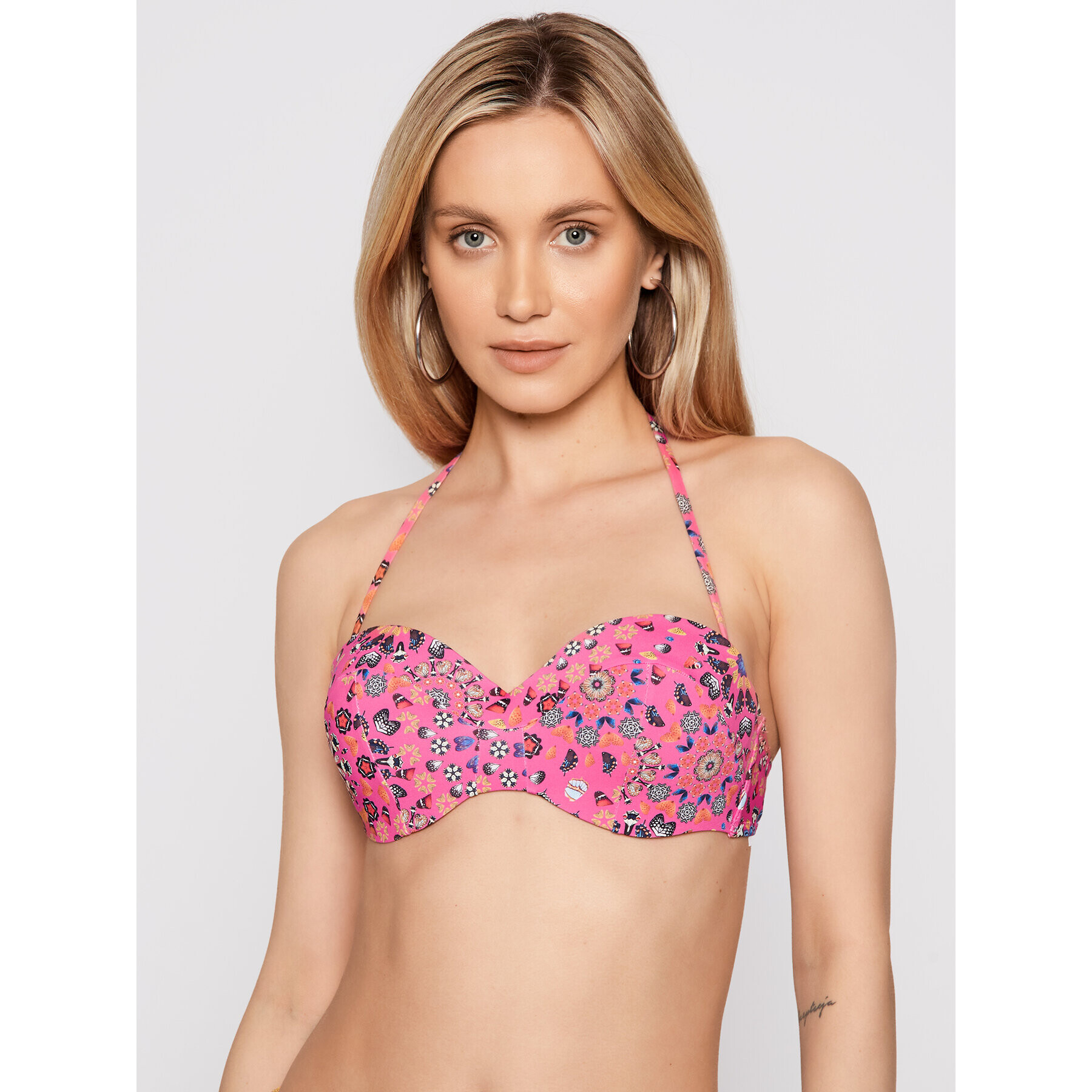 Desigual Bikini partea de sus Bahamas 21SWMK28 Roz - Pled.ro