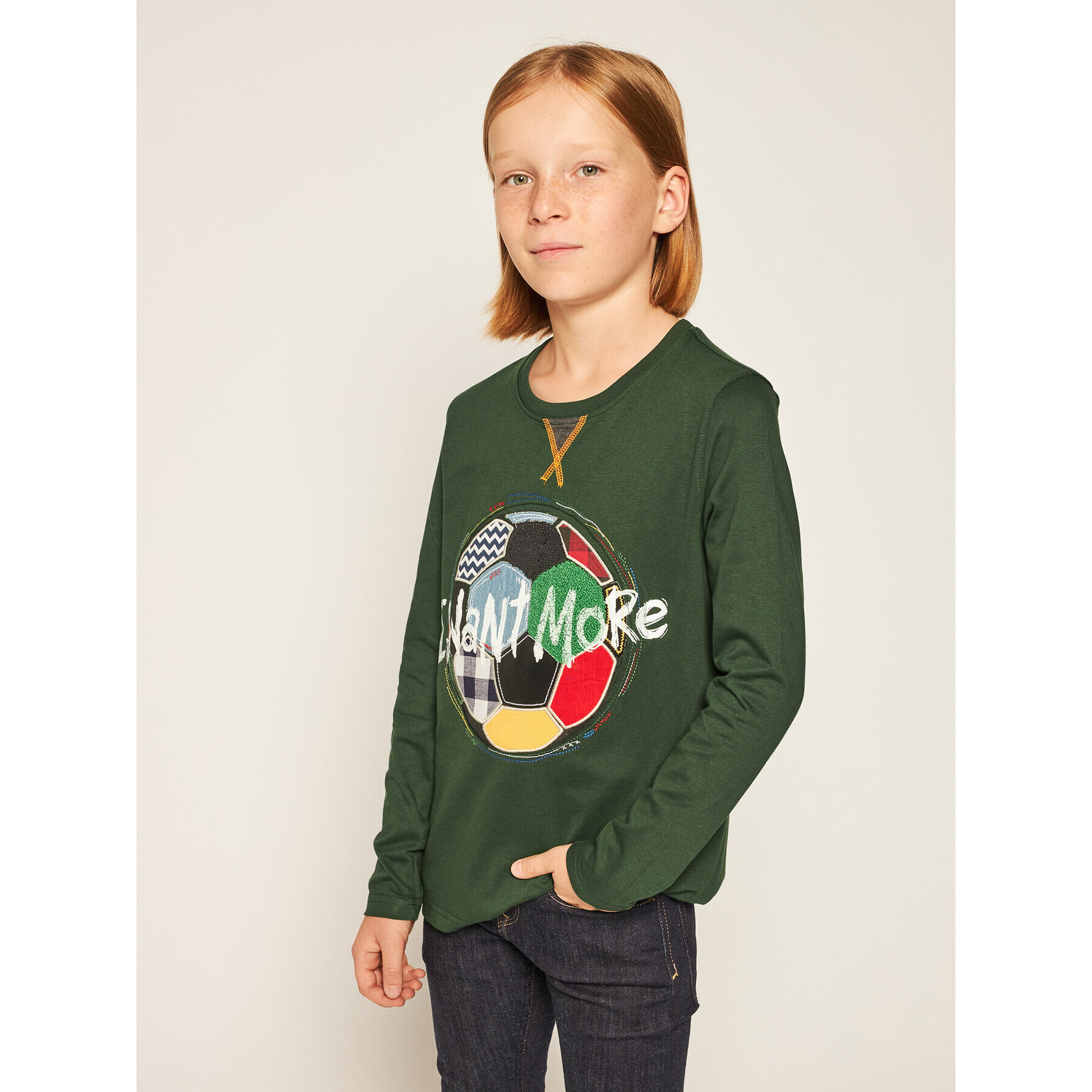 Desigual Bluză 19WBTK26 Verde Regular Fit - Pled.ro