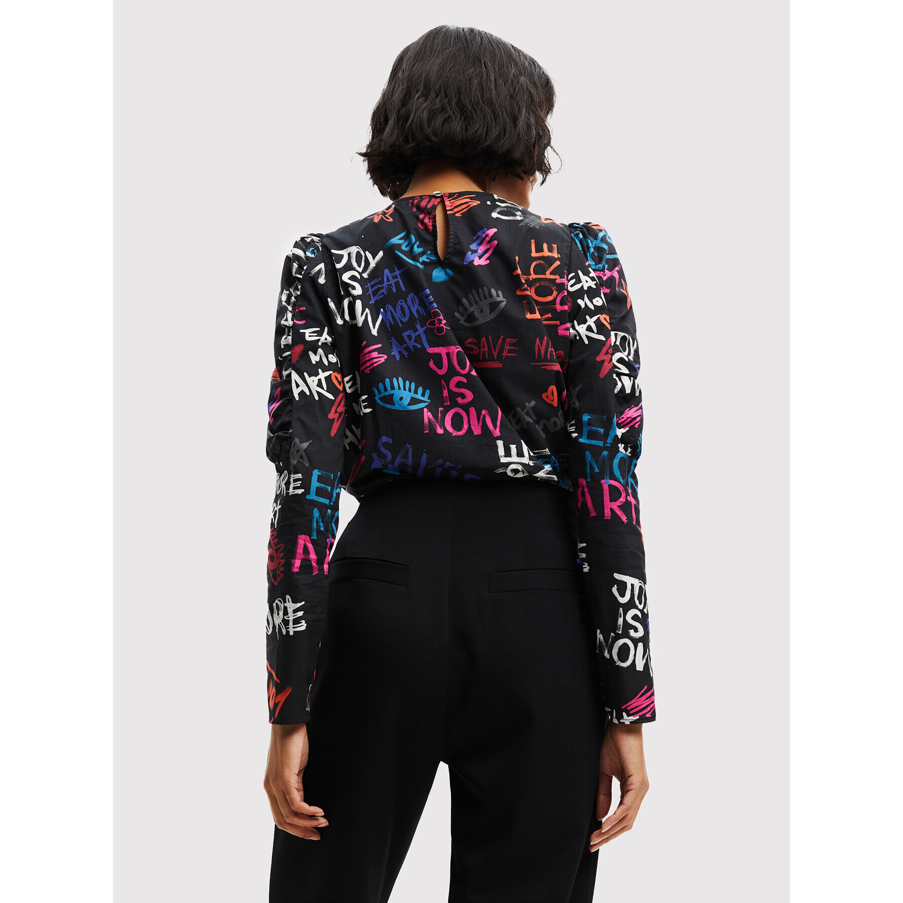 Desigual Bluză 22WWBW03 Negru Regular Fit - Pled.ro