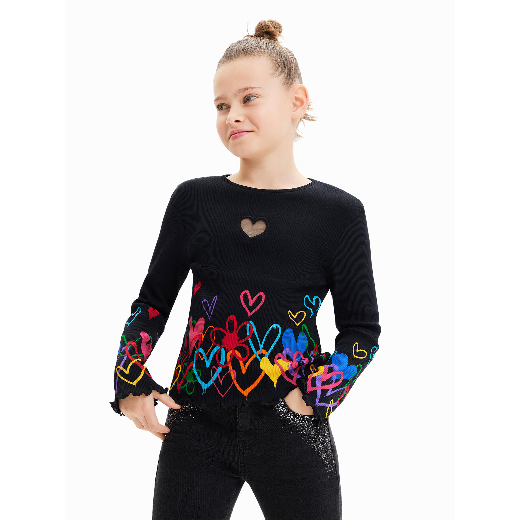 Desigual Bluză 23WGTK01 Negru Regular Fit - Pled.ro