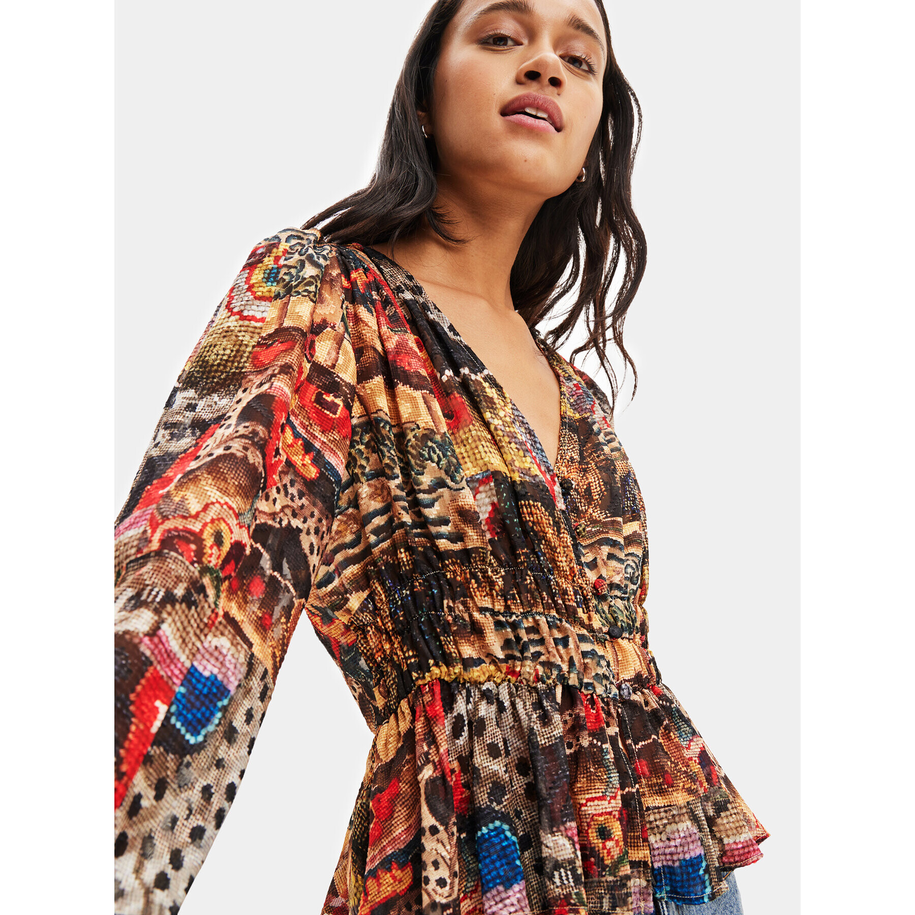 Desigual Bluză 23WWBW25 Colorat Regular Fit - Pled.ro